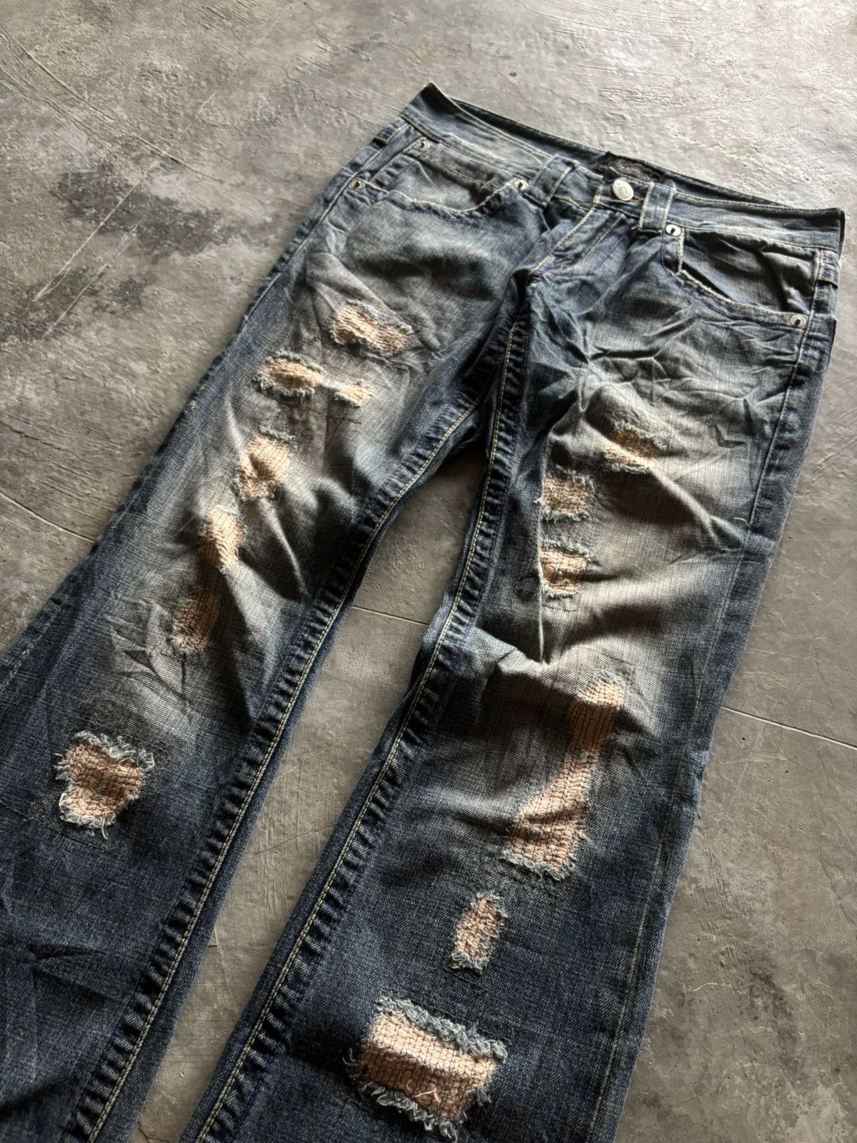 If Six Was Nine VANQUISH flare distressed patchwork rusty mudmax japanese Size US 29 - 14 Thumbnail