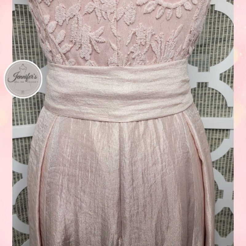 Adrianna Papell Adrianna Papell Blush Pink Shimmer Embroidered Bodice Dress Size XL / US 12-14 / IT 48-50 - 15 Thumbnail