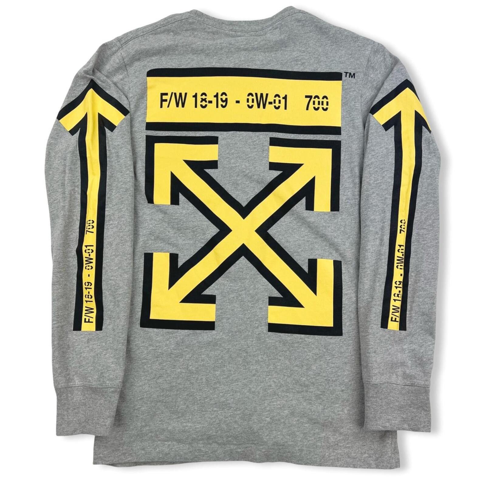 Off-White Off-White Yellow Arrows Grey Long Sleeve T Shirt Size US S / EU 44-46 / 1 - 2 Thumbnail