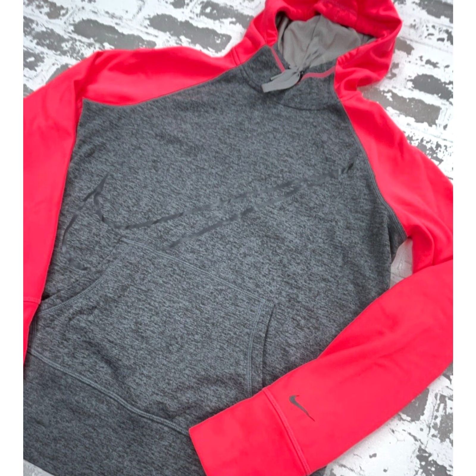 Nike Nike Hoodie Women S Pink Gray Therm a Fit Swoosh - Nike Therma Sweatshirt Mock Neck Pullover All Seasons Lightweight Sweatshirt Pockets Logo Size S / US 4 / IT 40 - 3 Thumbnail
