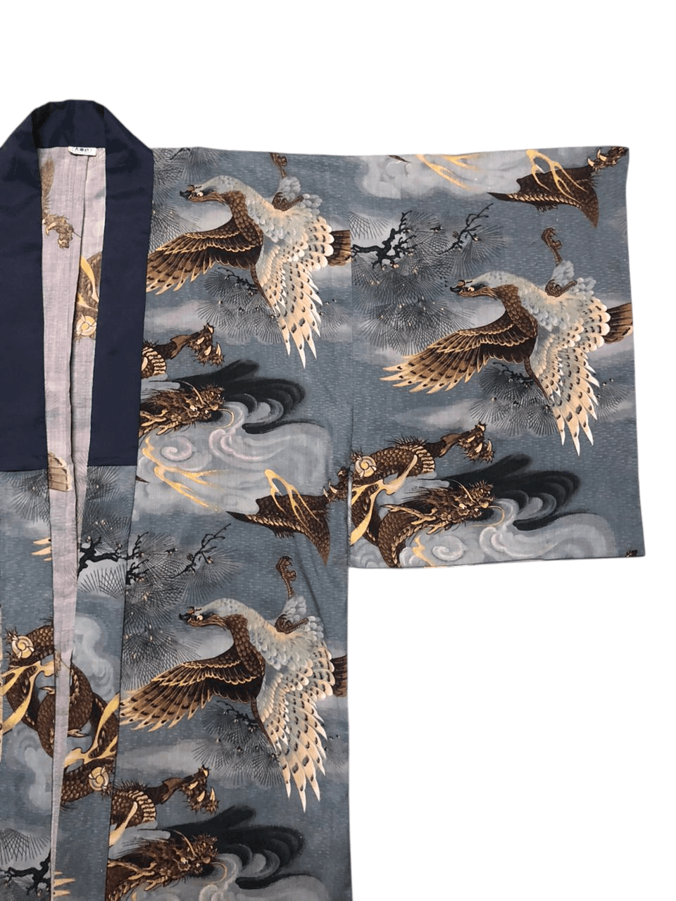 Japanese Brand Vintage Long Kimono Cardigan Dragon Fight With Bird Size US M / EU 48-50 / 2 - 6 Thumbnail