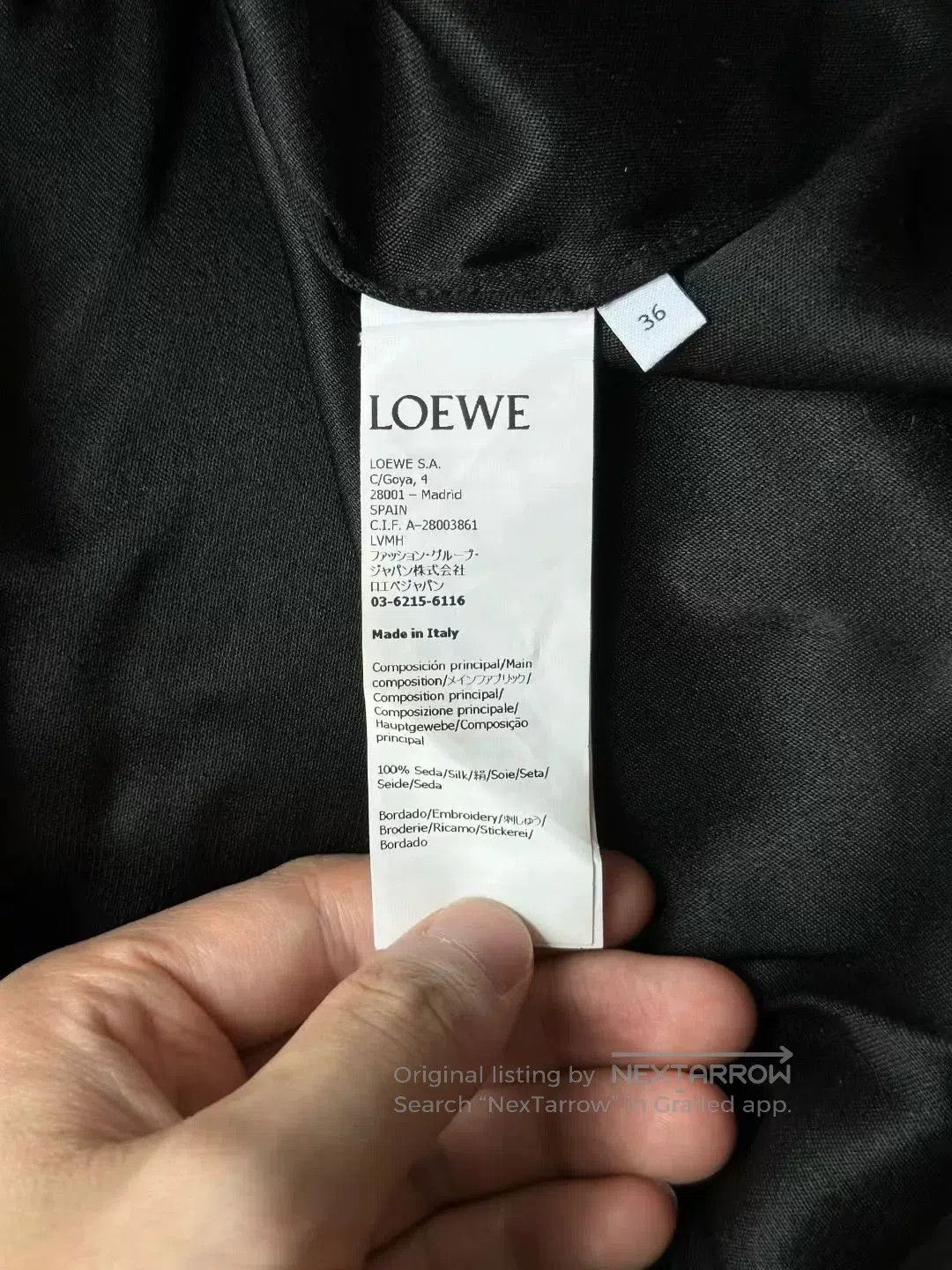 Loewe loewe black silk logo button-up shirt. Size S / US 4 / IT 40 - 4 Thumbnail