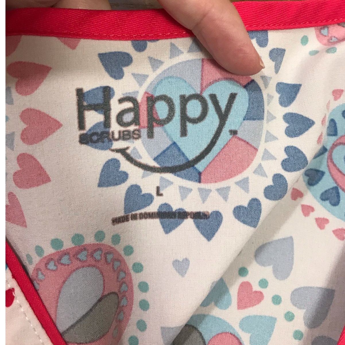 Other Happy Scrubs Heart Theme V-Neck Short Sleeve Top L Size L / US 10 / IT 46 - 3 Thumbnail