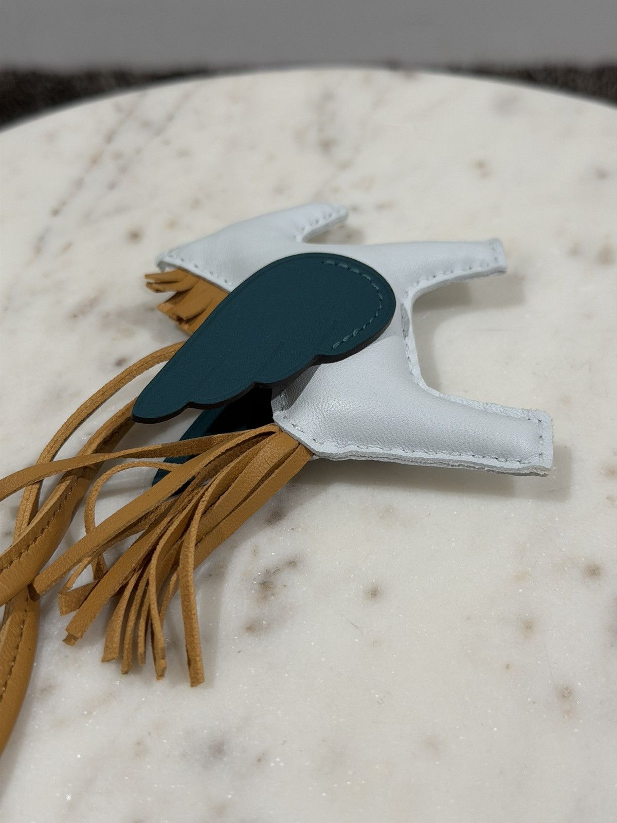 Hermes Hermes Blue/Brown Leather MM Rodeo Pegasus Horse Bag Charm Size ONE SIZE - 11 Thumbnail
