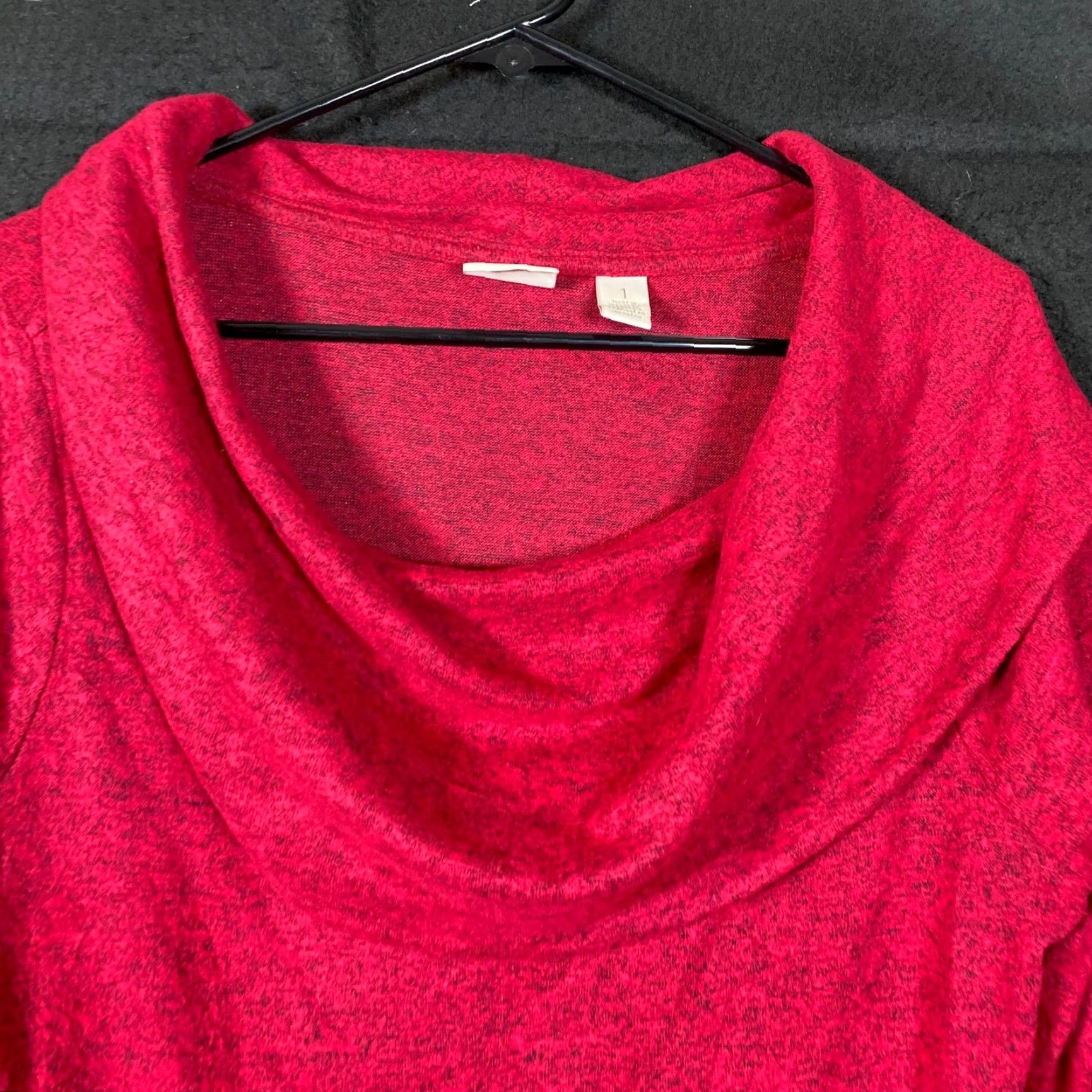 Vintage Chicos Zenegry Womens Sweater Red Black Cowl Neck Long Sleeve Stretch 1 Size M / US 6-8 / IT 42-44 - 2 Thumbnail
