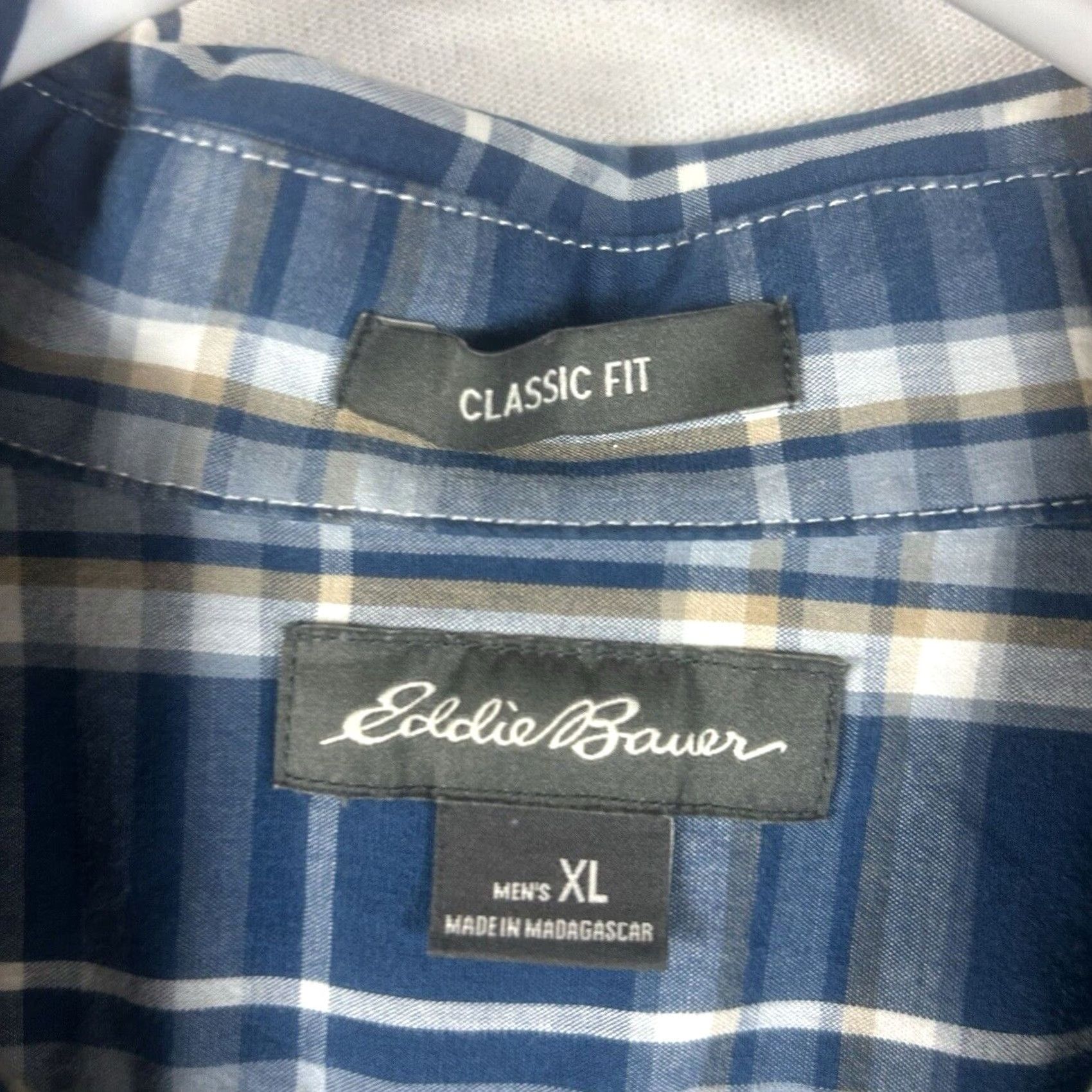 Eddie Bauer Eddie Bauer Button-Up Shirt Mens XL Blue Plaid Classic Fit Casual Size US XL / EU 56 / 4 - 3 Thumbnail