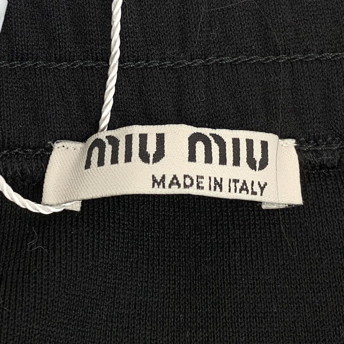 Miu Miu Miu Miu Black Side Stripe Letter Inlay Casual Skirt K26WX Size 26" / US 2 / IT 38 - 6 Thumbnail