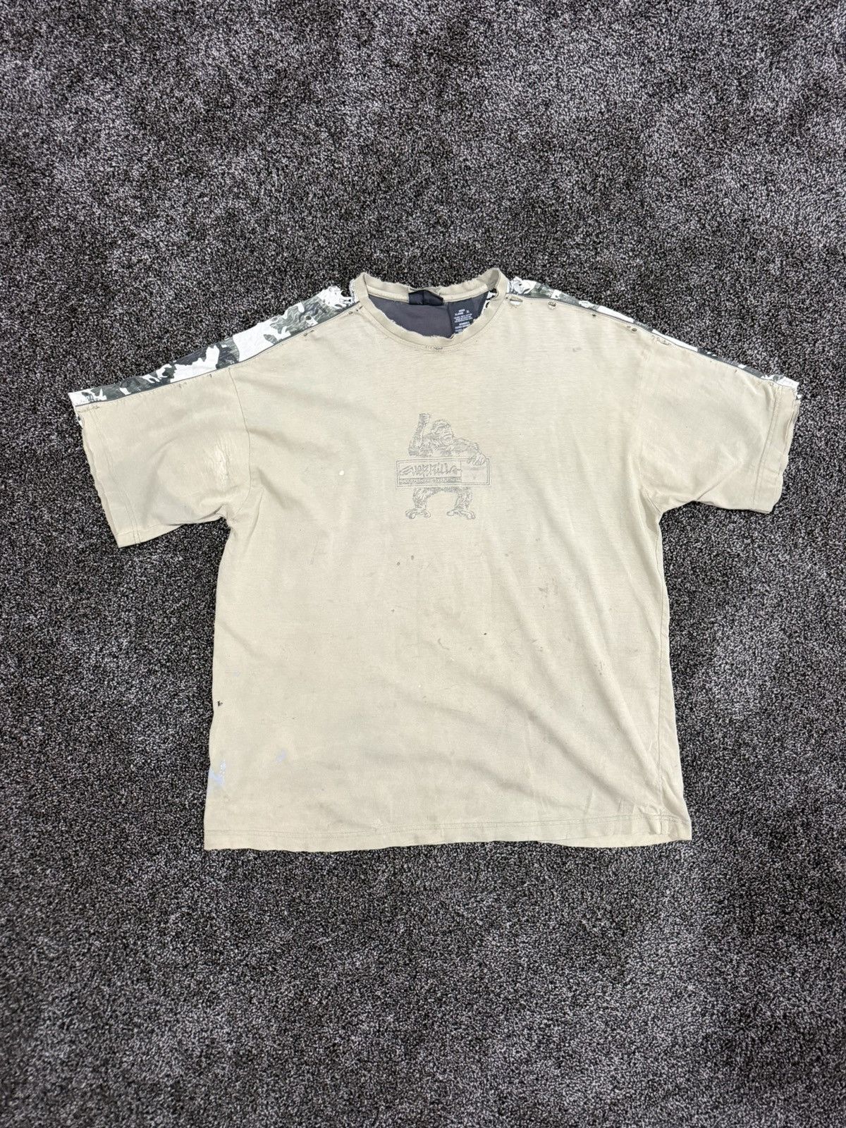 Vintage Vintage No Boundaries Guerrilla Camo Thrashed Faded Tee Size US XL / EU 56 / 4 - 4 Thumbnail