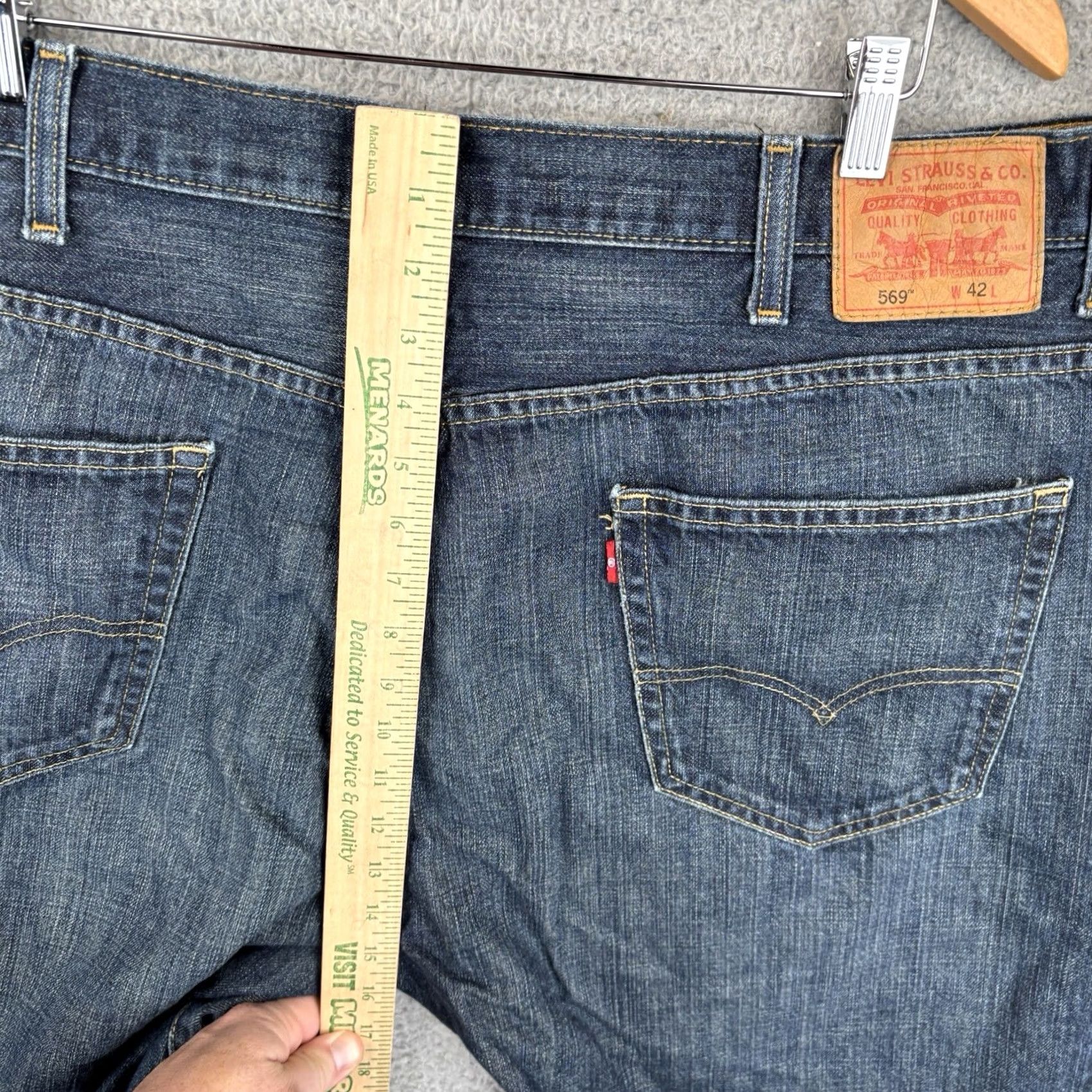 Levi's VINTAGE Levi's 569 Shorts Men 42 Loose Fit Baggy Dark Wash Denim Retro 90s Size US 42 / EU 58 - 5 Thumbnail