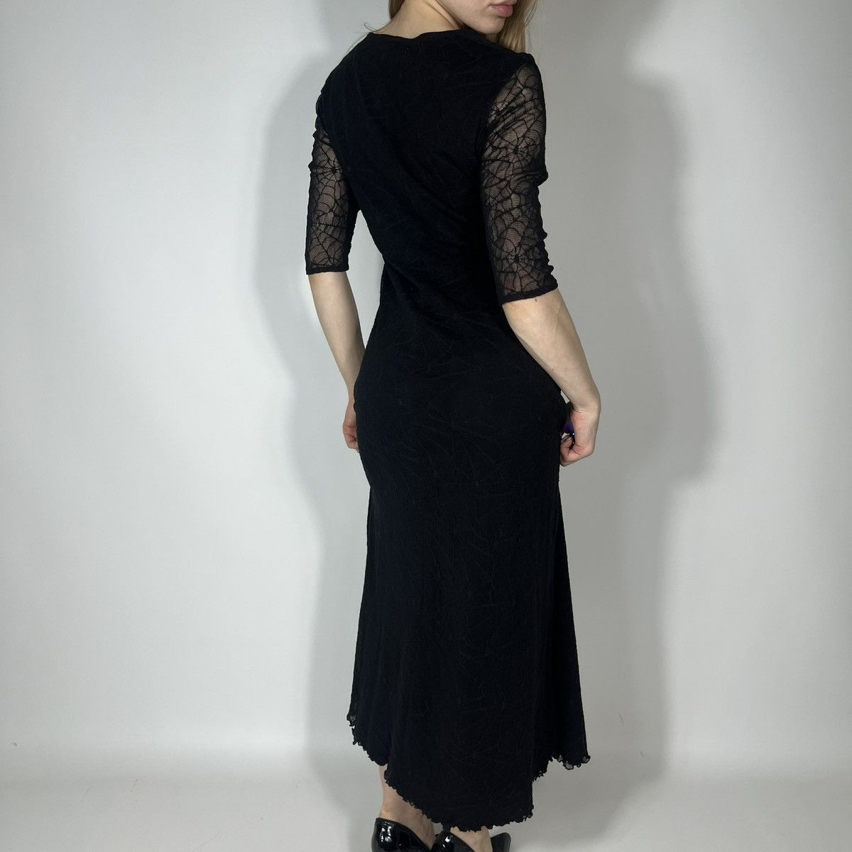 Japanese Brand Vintage Y2K Raven Gothic Opium Style Web Monogram Mesh Dress Size L / US 10 / IT 46 - 5 Thumbnail