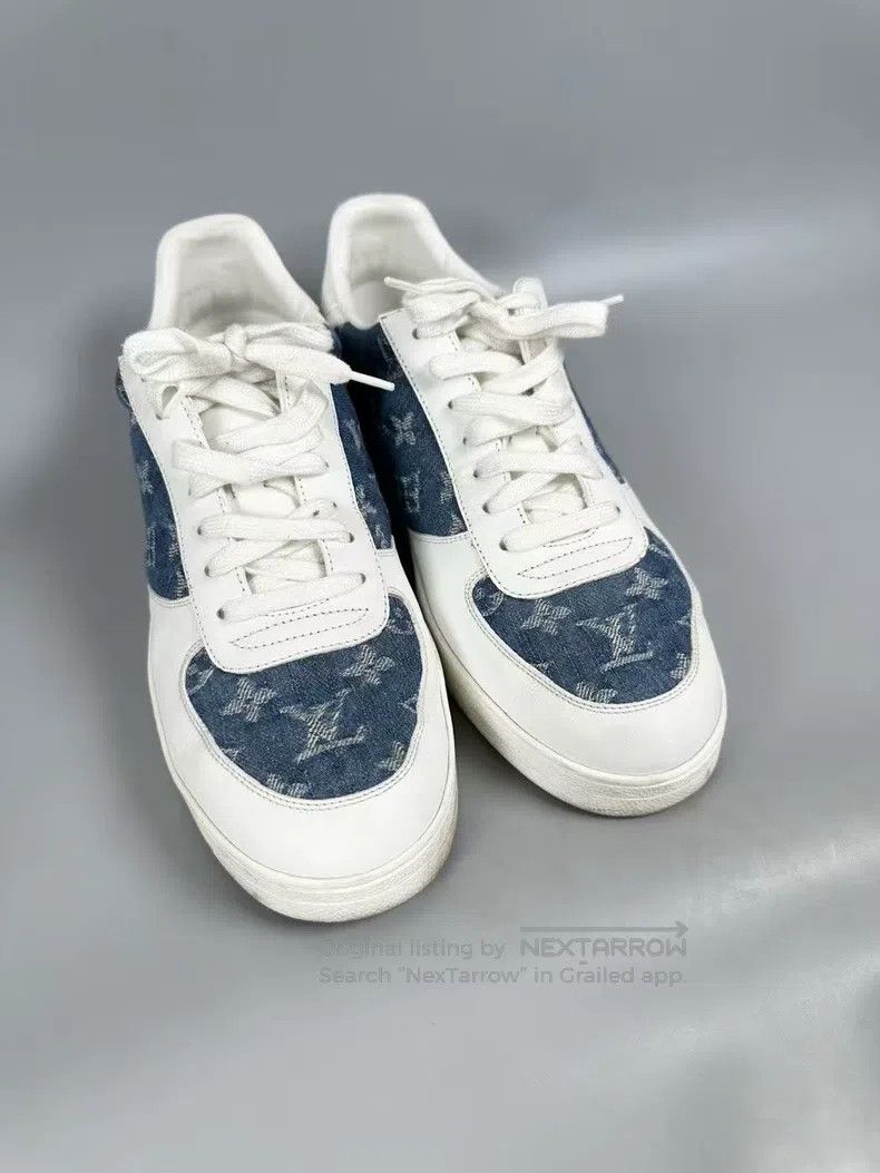 Louis Vuitton Louis Vuitton White and blue denim denim board shoes Size US 7 / EU 40 - 2 Thumbnail