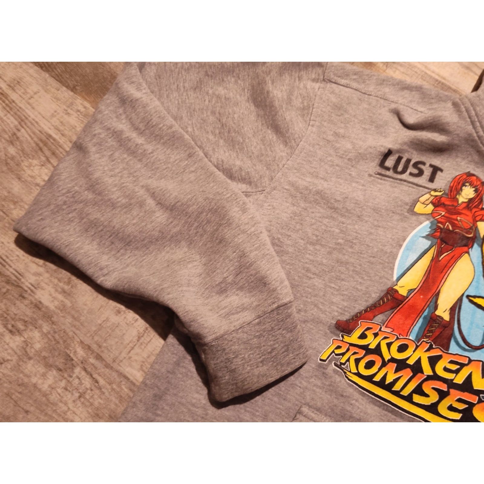 Broken Promises Co. Broken Promises Men's Pullover Hoodie Long Sleeve Sweatshirt Grey Fall Winter Anime Graphic Size Large Size US L / EU 52-54 / 3 - 6 Thumbnail