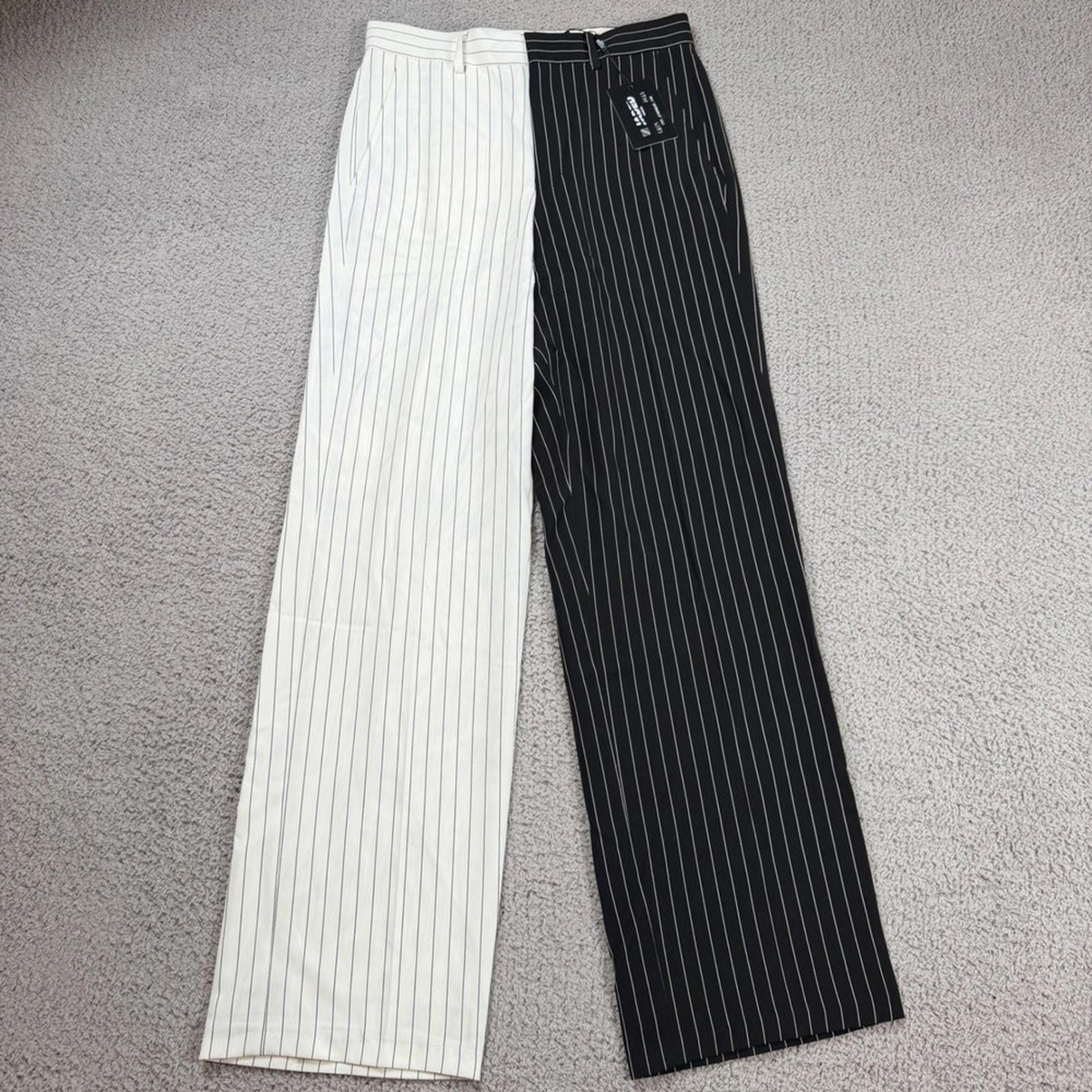 Jaded London Jaded London Spliced Black Pinstripe Loose Trousers 28R NWT Size 28" / US 6 / IT 42 - 1 Thumbnail