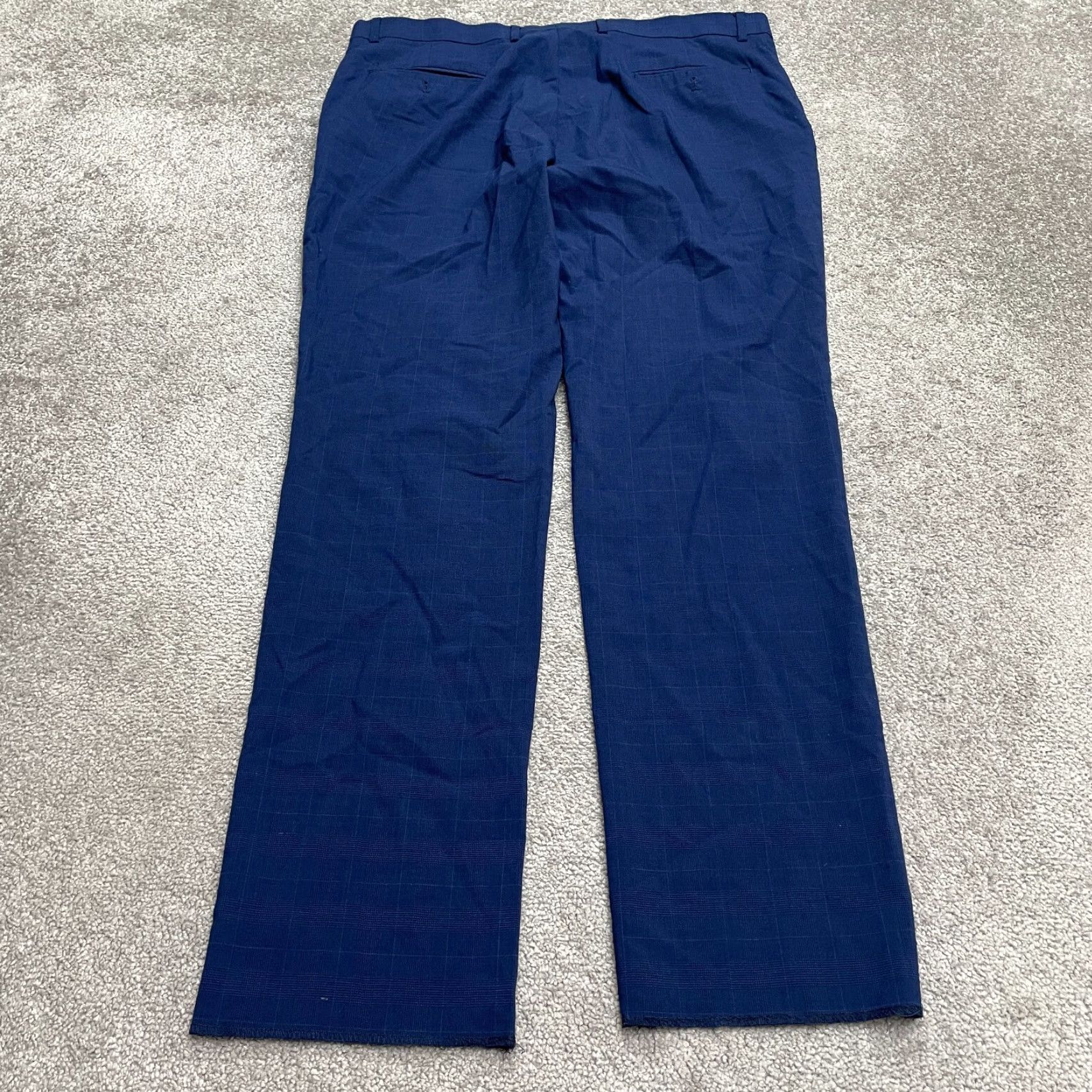 Tommy Hilfiger Tommy Hilfiger Pants Mens 38x32 Blue Plaid Dress Wool Blend Straight Leg Work Size US 38 / EU 54 - 2 Thumbnail