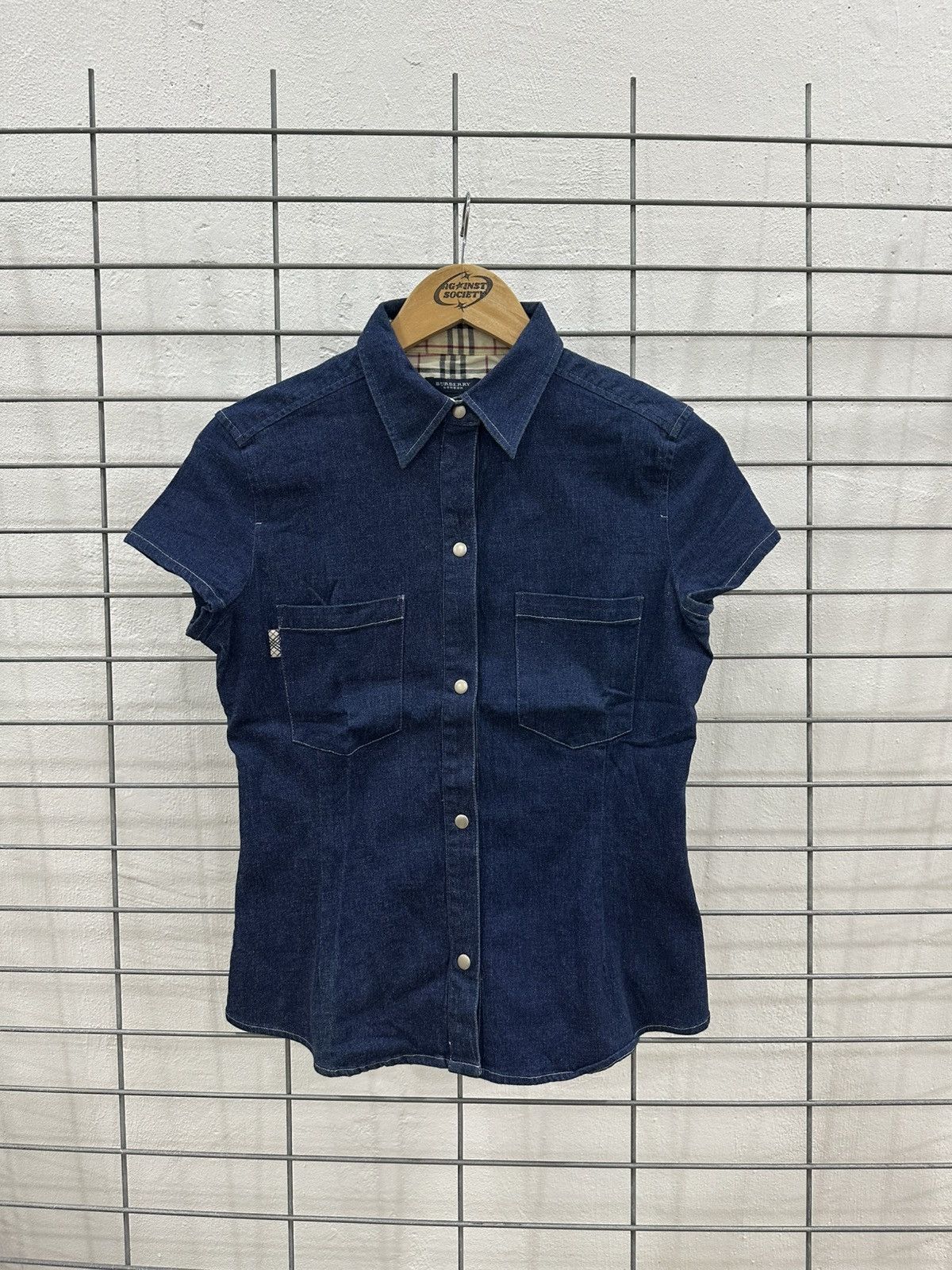 Burberry Rare And Beautiful Burberry Denim Double Pocket Work Shirt Size S / US 4 / IT 40 - 1 Thumbnail