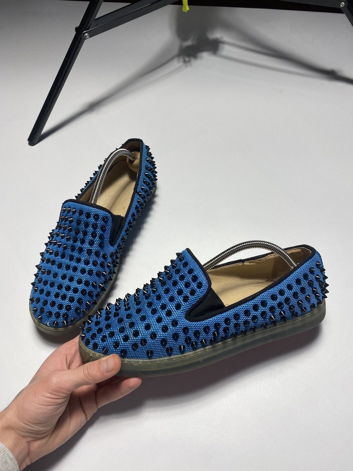 image of Christian Louboutin Limited Spike Slipon 1.8K Retail in Blue, Men's (Size 10)