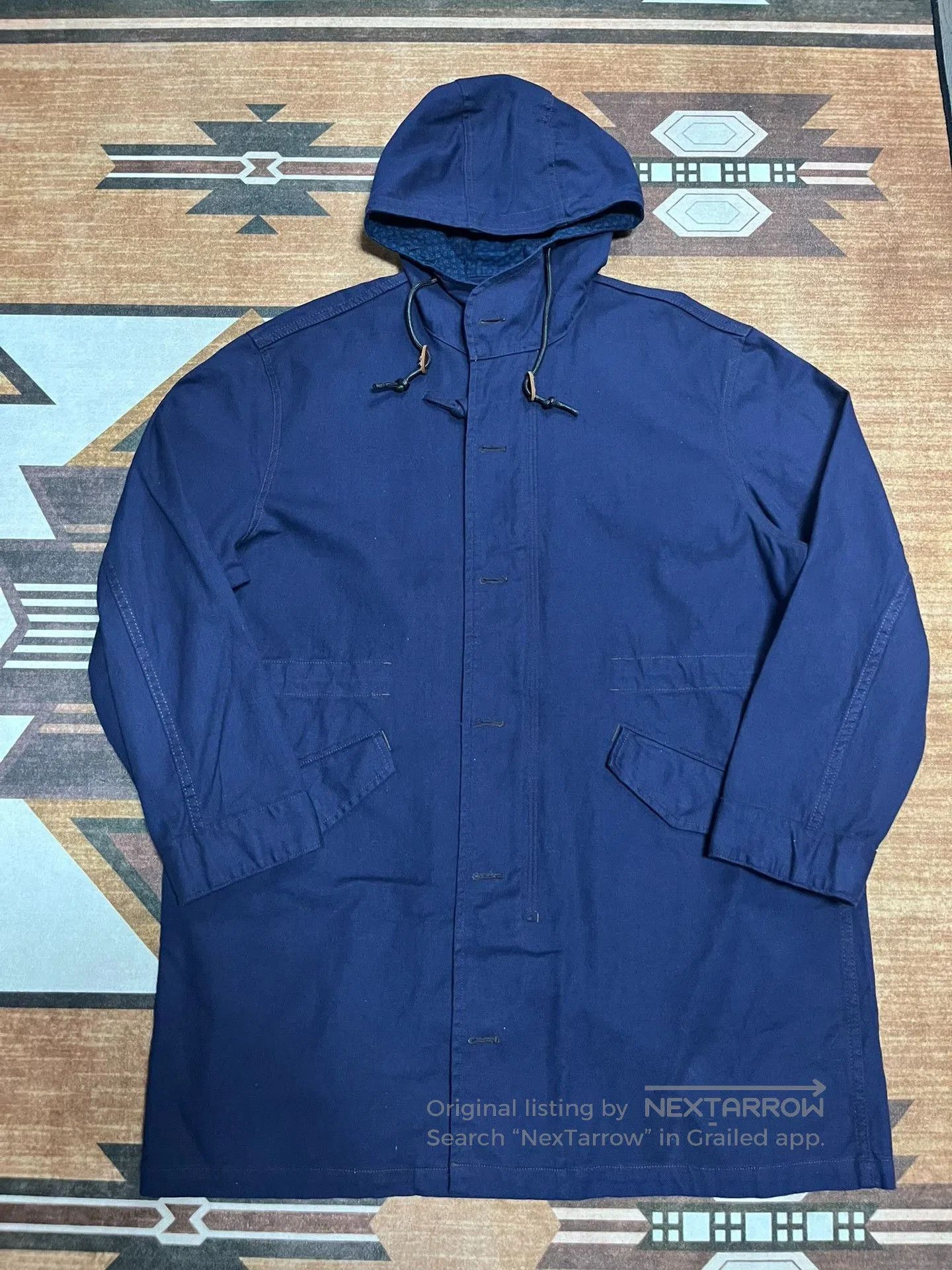 Other ITOHOUSE French Ink Blue Cotton Linen Parka. Size US XXS / EU 40 - 2 Thumbnail