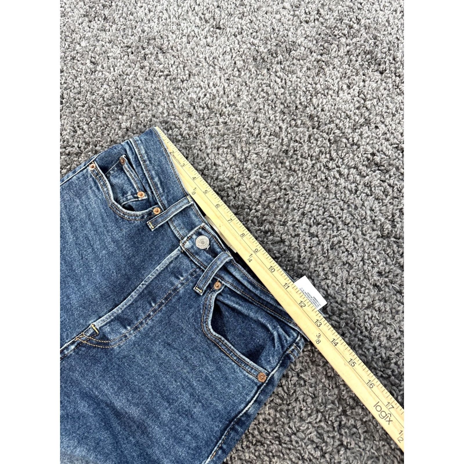 Levi's Levi'S Premium Womens 27x28 Wedgie Straight Fray Hem Classic Button Fly Blue Denim Size ONE SIZE - 4 Thumbnail