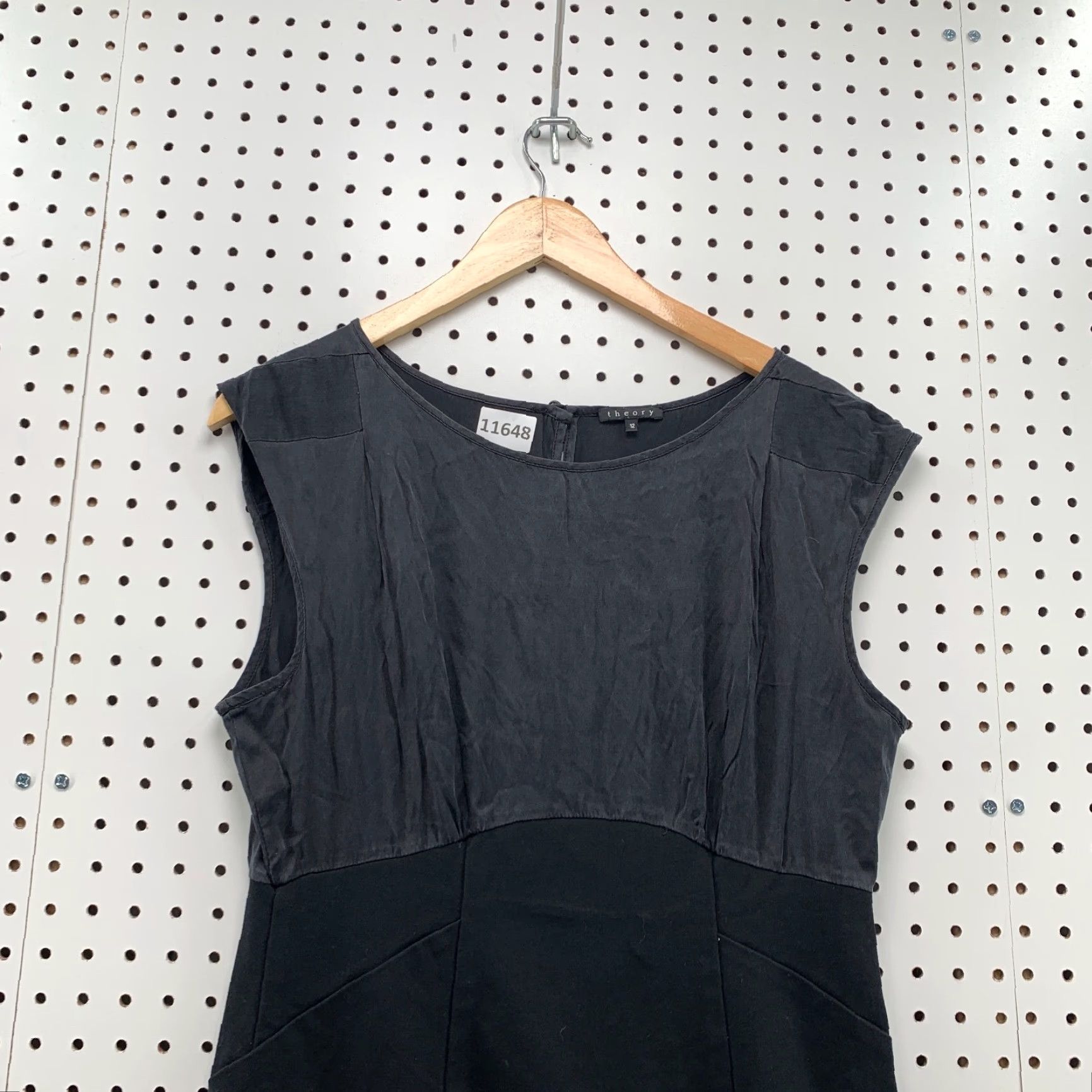 Theory Theory Dart Mini Dress Black Size 12 Womens Fit & Flare Sleeveless Round Neck Size XL / US 12-14 / IT 48-50 - 2 Thumbnail