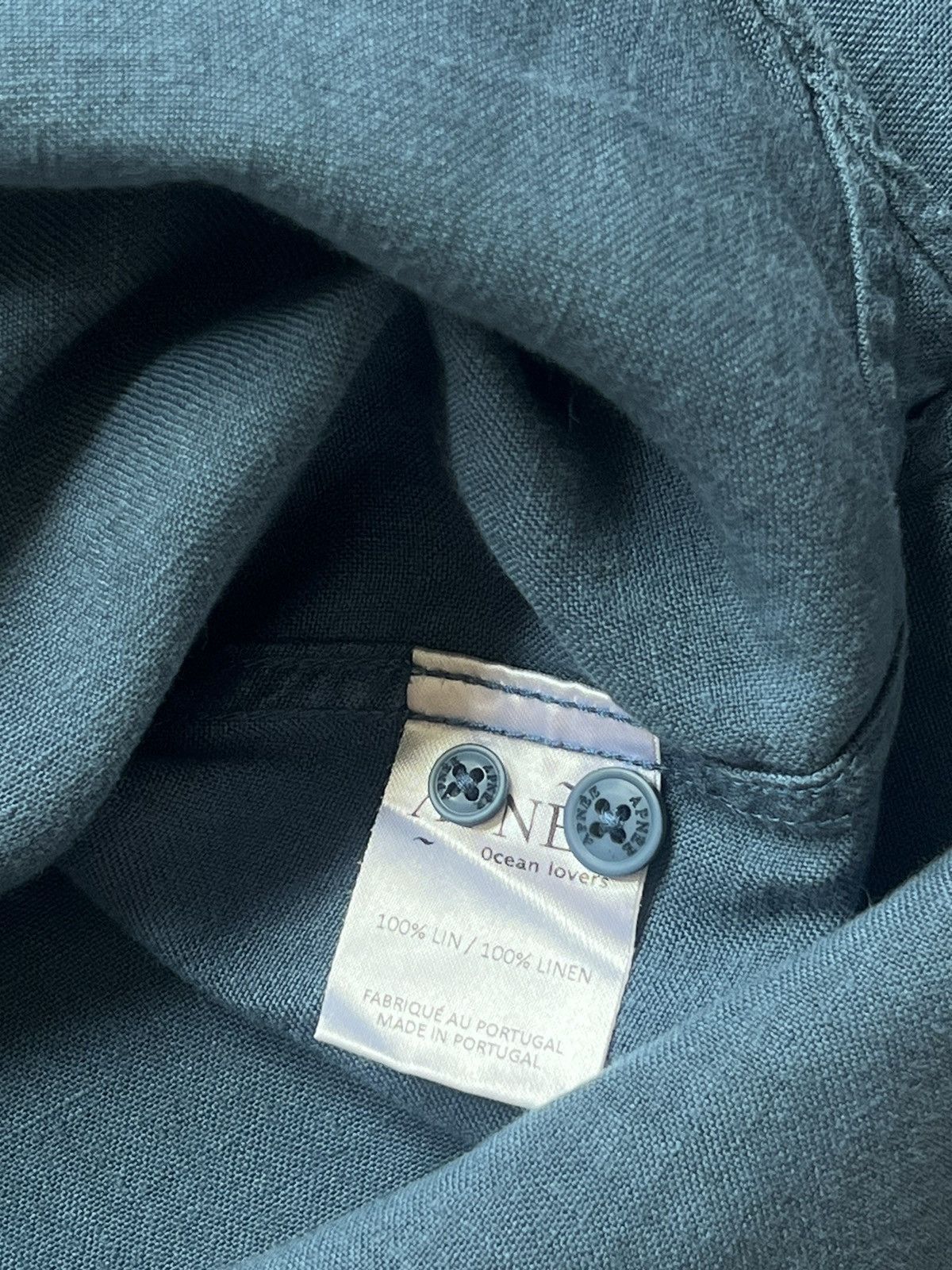 Other Apnee Portugal PETROL BLUE LINEN SHIRT Mens XXL Size US XXL / EU 58 / 5 - 7 Thumbnail