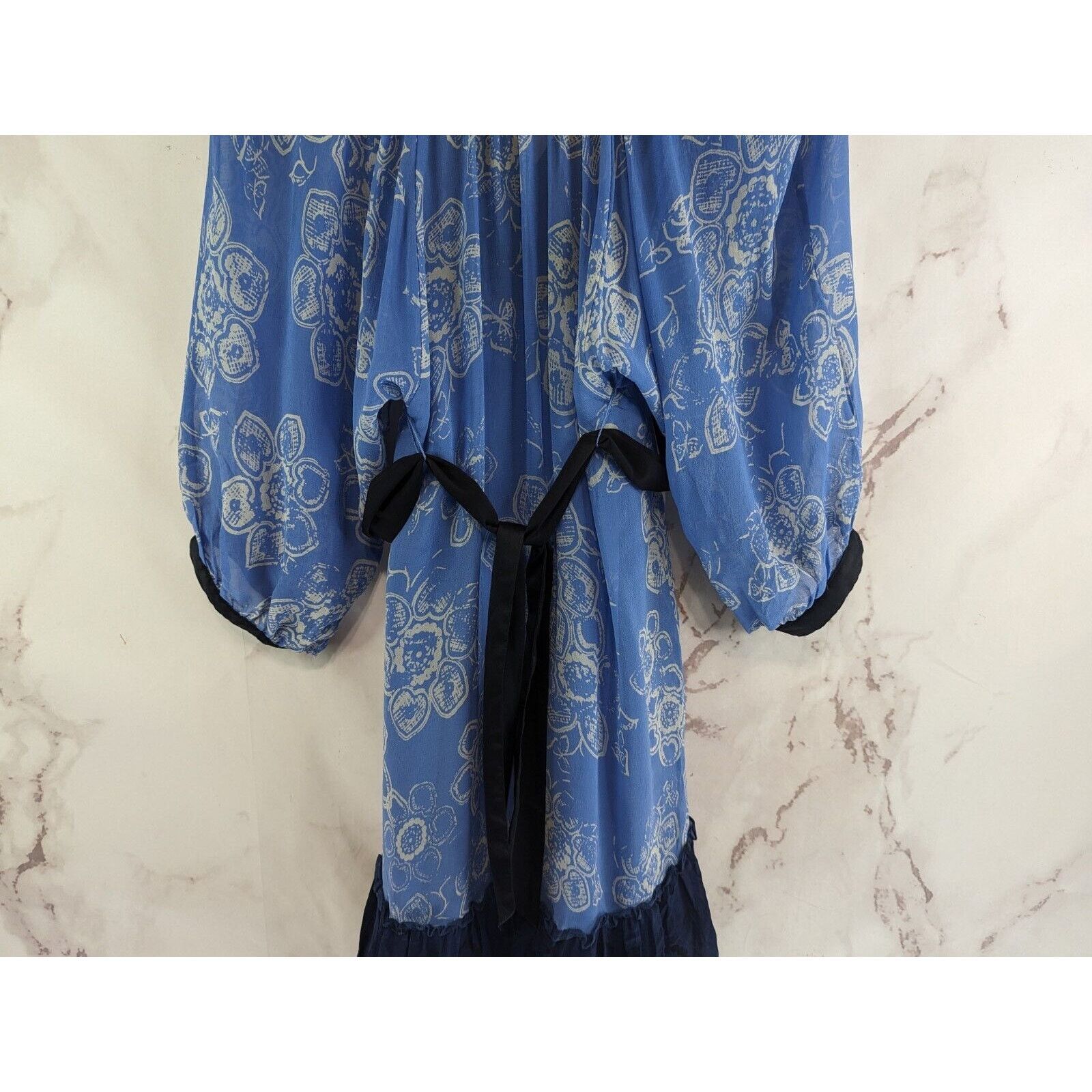 Anthropologie Anthropologie Dress Women XS 2 Blue Silk Moulinette Kimono Size XS / US 0-2 / IT 36-38 - 7 Thumbnail