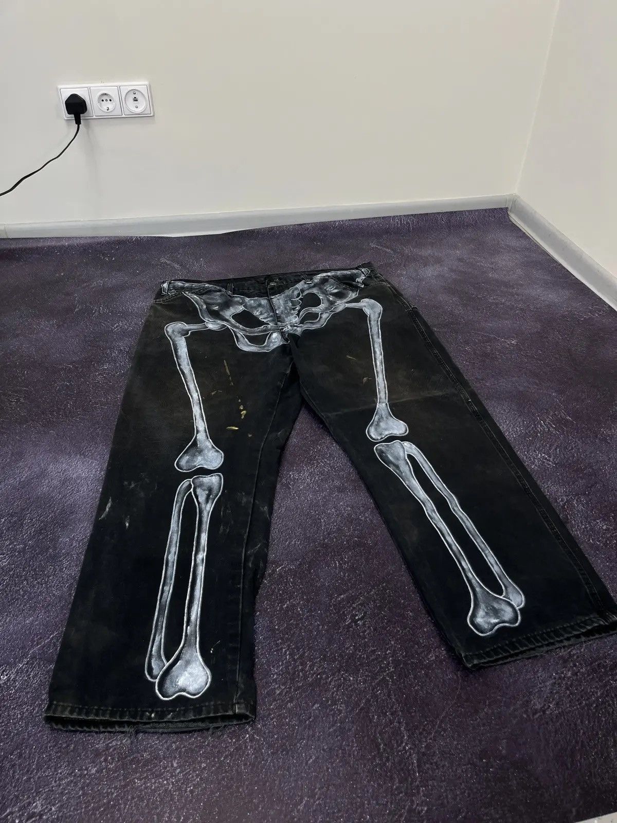 Dickies Vintage Dickies Skeleton Custom 1/1 Black Baggy Pants Jeans Size US 40 / EU 56 - 2 Thumbnail