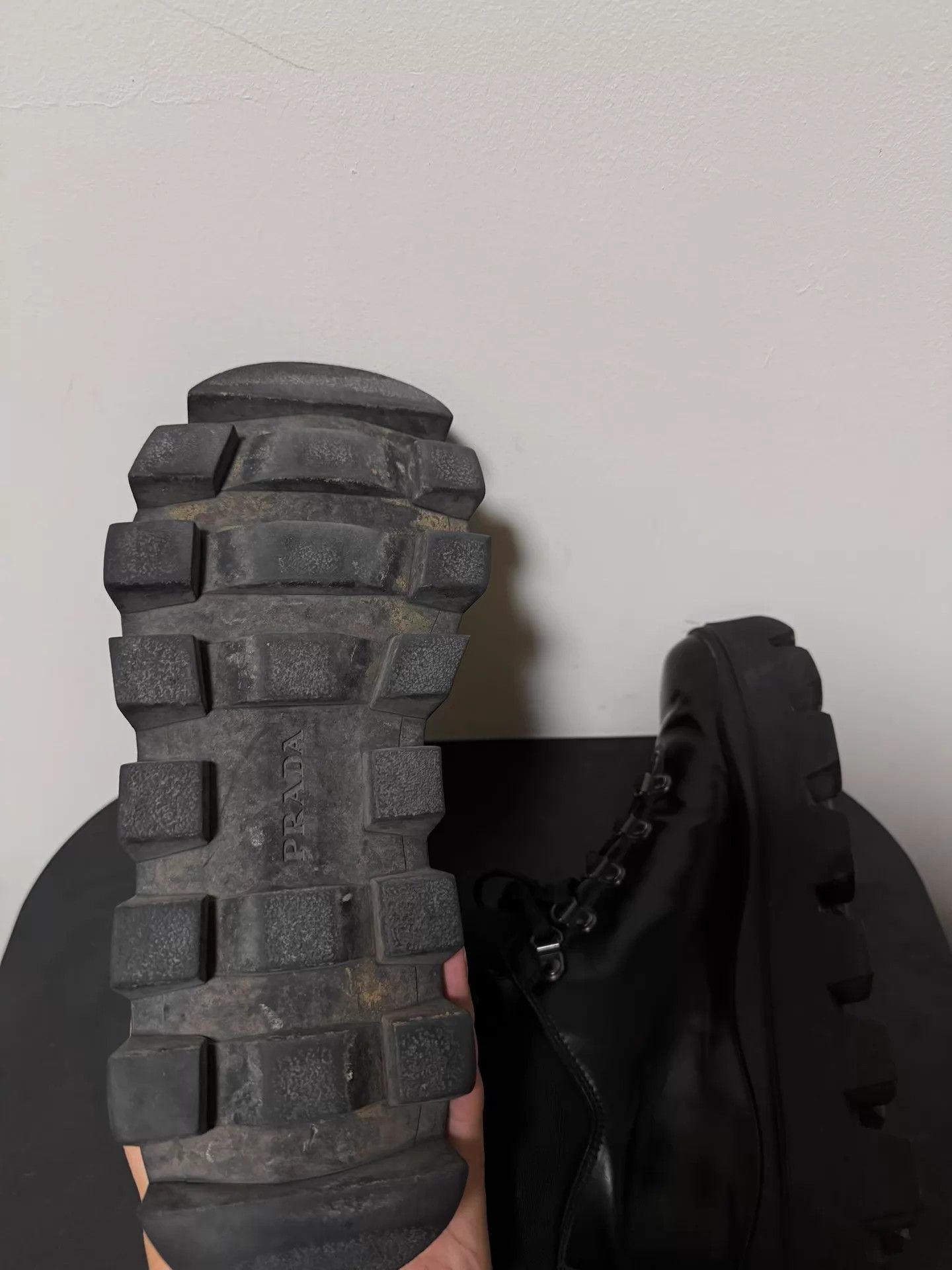Prada Prada 10s Thick Serrated Sole Hiking Boot 6 Size US 6 / EU 39 - 8 Thumbnail