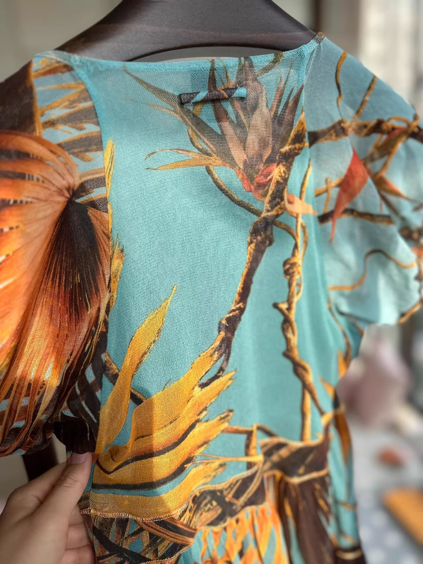 Jean Paul Gaultier Jean Paul Gaultier Summer Tulle Palm Print Mexican Top Size M / US 6-8 / IT 42-44 - 9 Thumbnail