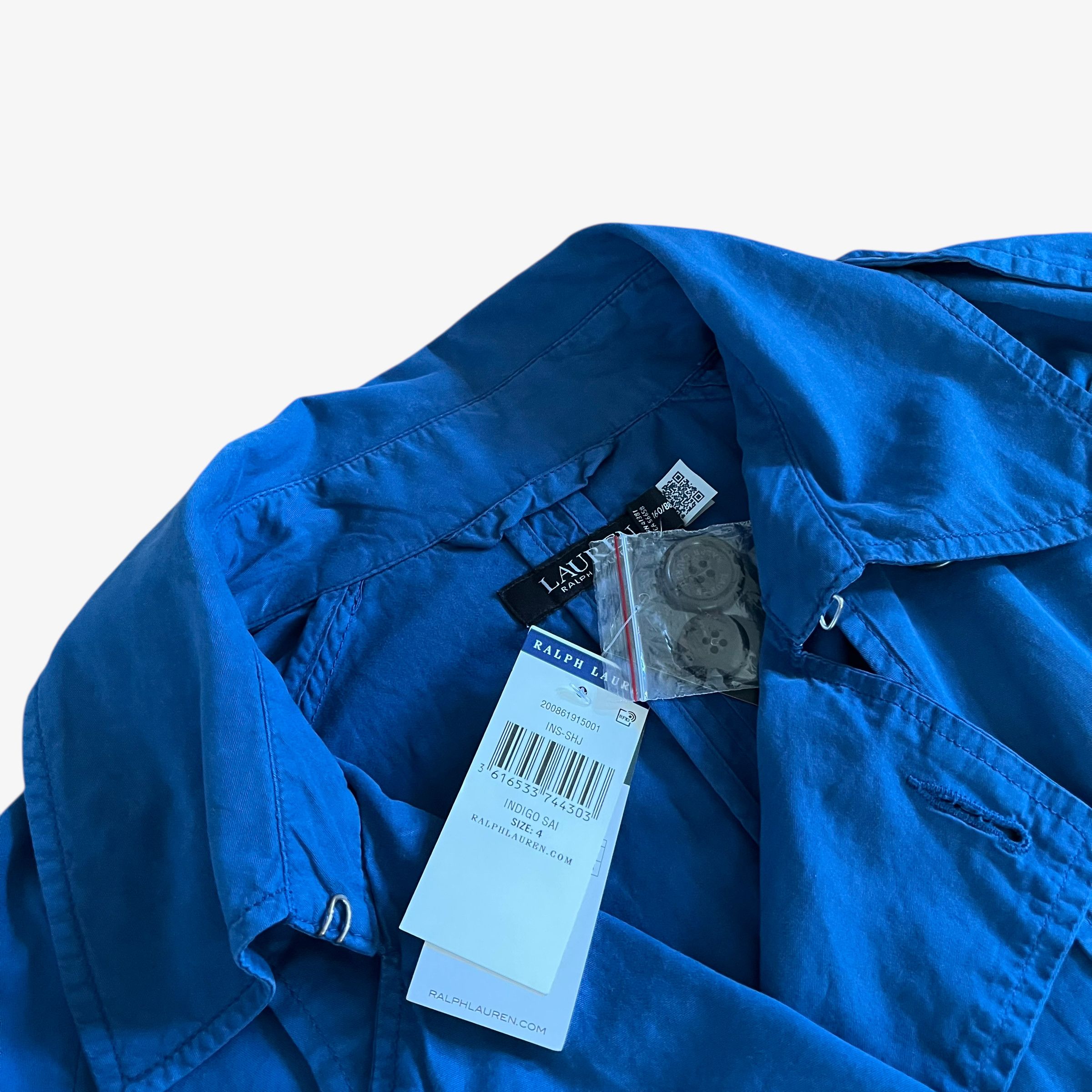 Ralph Lauren Women's Ralph Lauren Blue Double Breasted Trench Coat BNWT Size M / US 6-8 / IT 42-44 - 3 Thumbnail