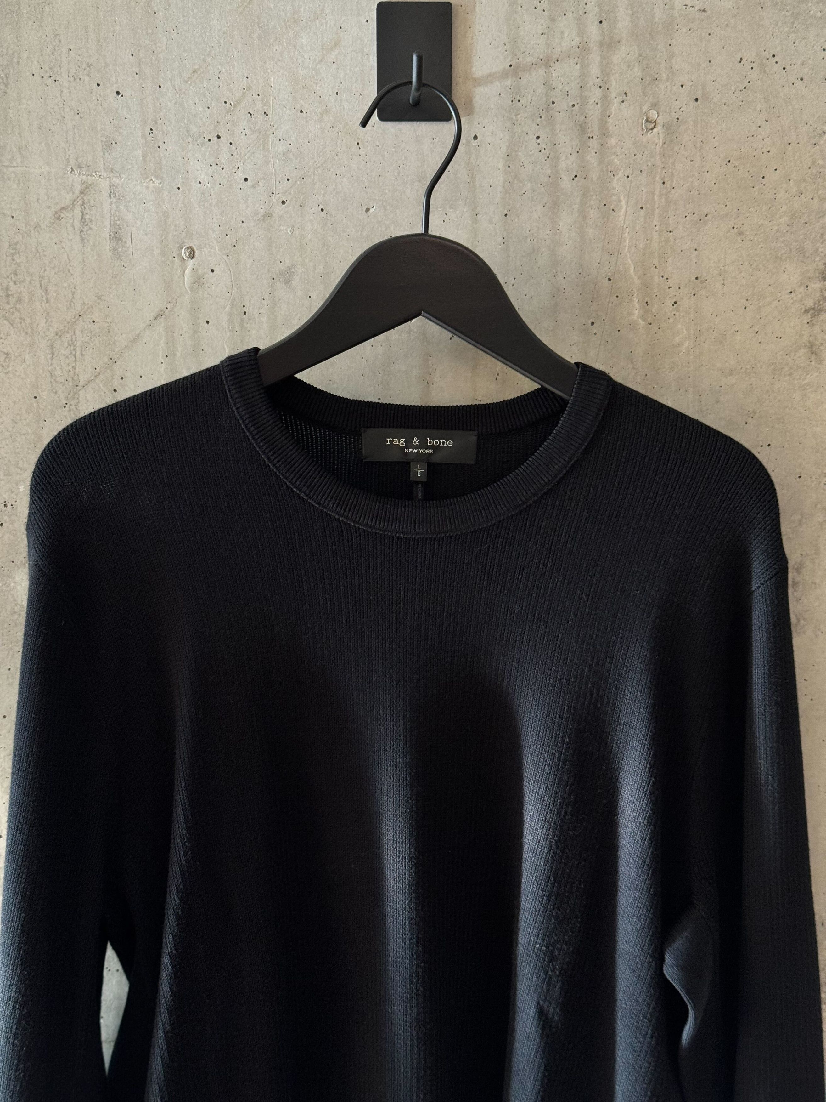 Rag & Bone (New) Black Harvey Crew Sweater Size US L / EU 52-54 / 3 - 4 Thumbnail