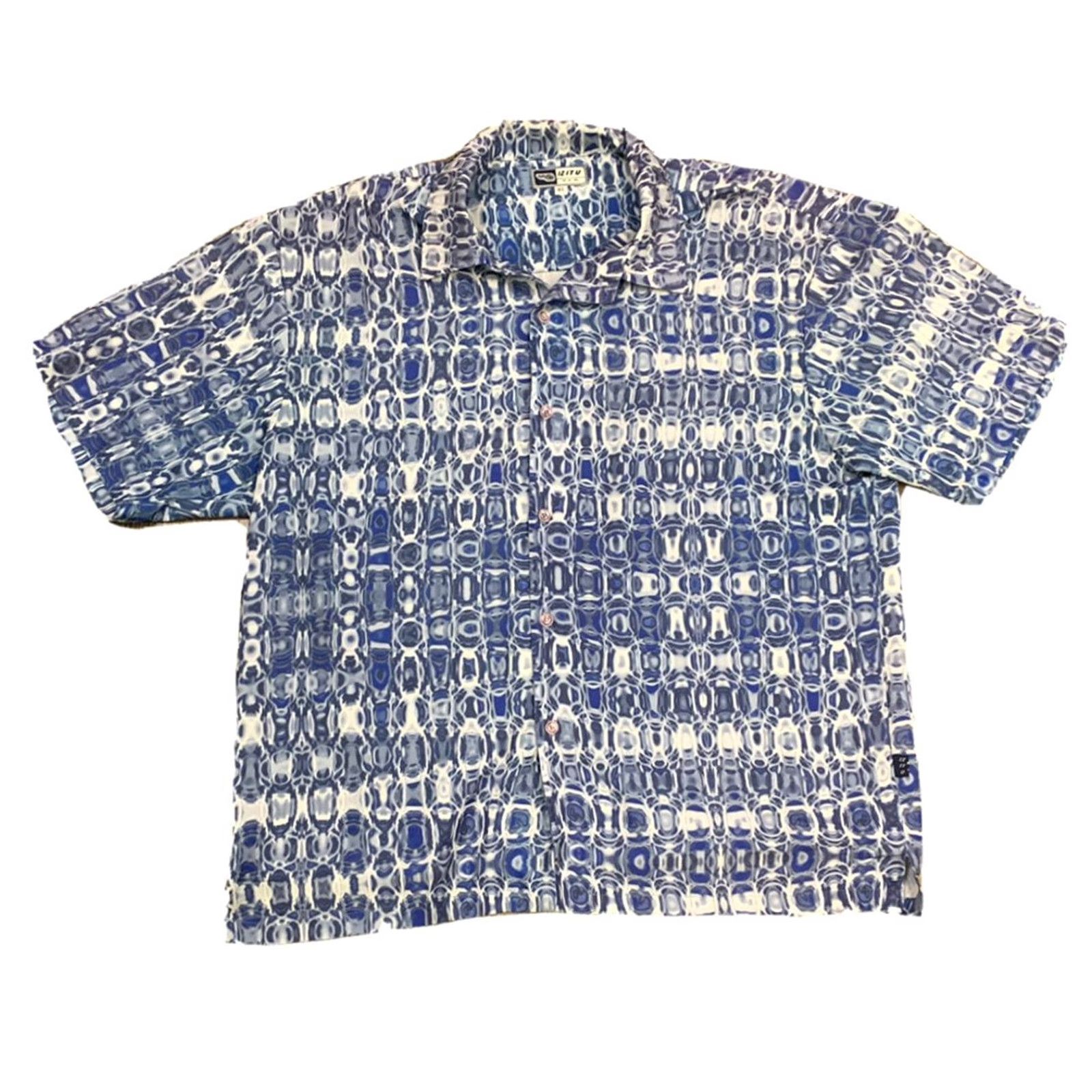 Vintage Iz It U Floral Button Up Shirt Mens XL Blue Size US XL / EU 56 / 4 - 2 Thumbnail