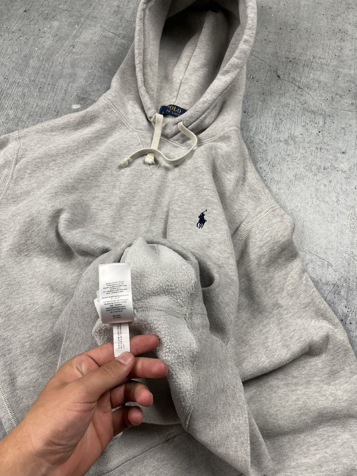 Polo Ralph Lauren VINTAGE Polo Ralph Lauren Hoodie L Gray Fleece Hooded Size US L / EU 52-54 / 3 - 7 Thumbnail