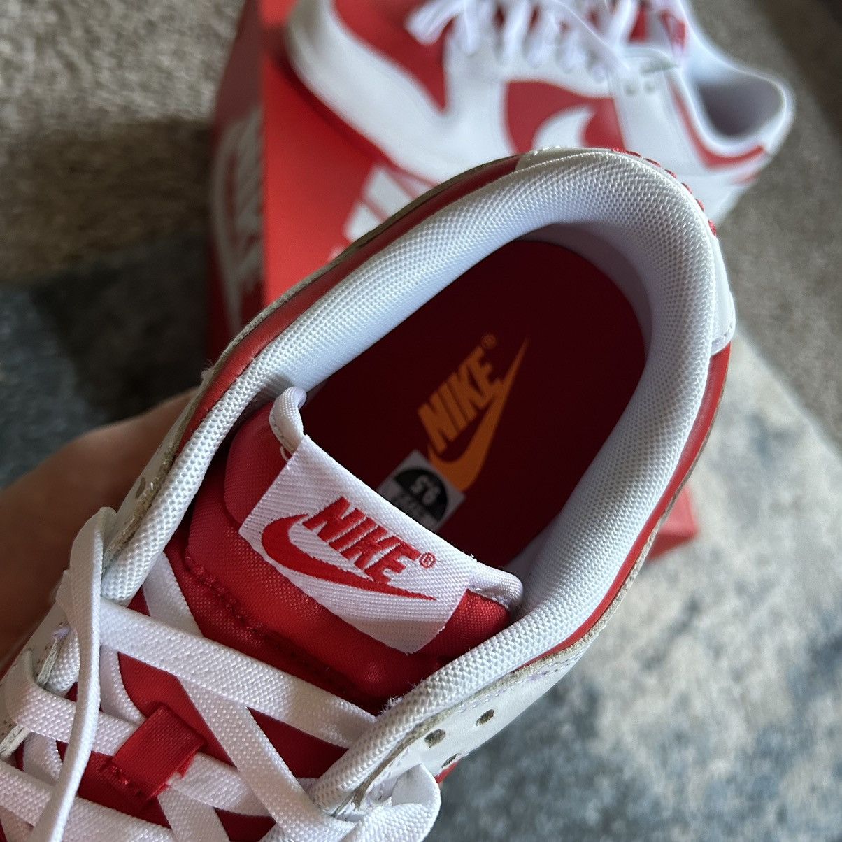 Nike DD1391-600 DUNK LOW CHAMPiONSHiP RED 1985 BRiGHT SCARLET Size US 9.5 / EU 42-43 - 5 Thumbnail