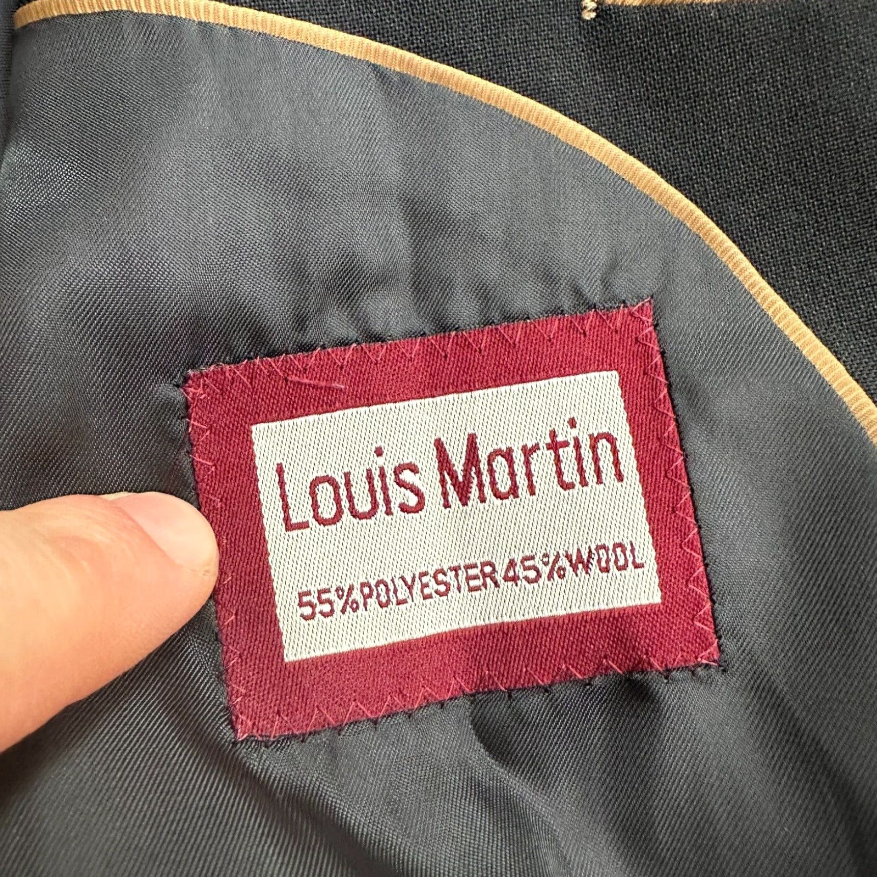 Vintage Louis Martin Blazer Jacket Mens 36R Black Single Breasted Business Workwear Size 36R - 5 Thumbnail