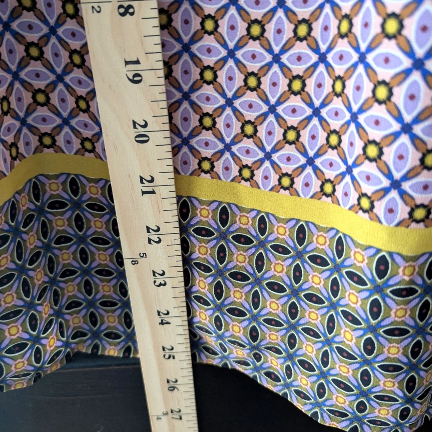 Vintage Alex and Lili Sleeveless Geometric Print Tie Neck Blouse Women's M Contrast Hem Shirt Size M / US 6-8 / IT 42-44 - 5 Thumbnail