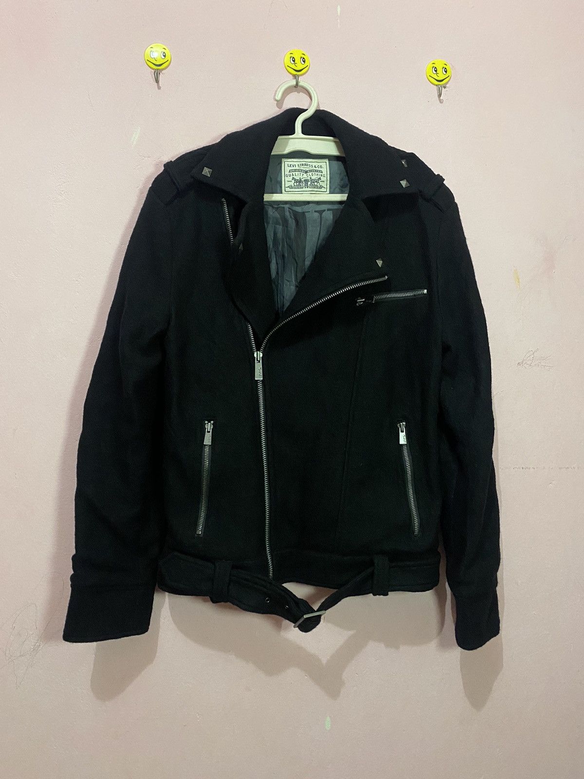 Levi's Levi strauss & co double colar black coat/rider wool jacket Size US L / EU 52-54 / 3 - 17 Thumbnail
