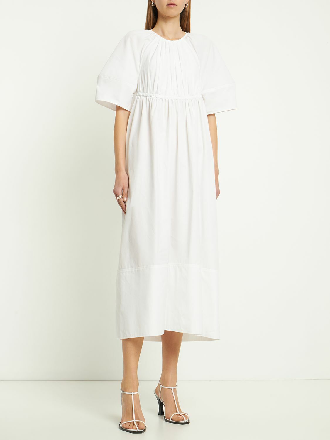 Jil Sander o1y0925 Midi Dress in White Size XS / US 0-2 / IT 36-38 - 3 Thumbnail