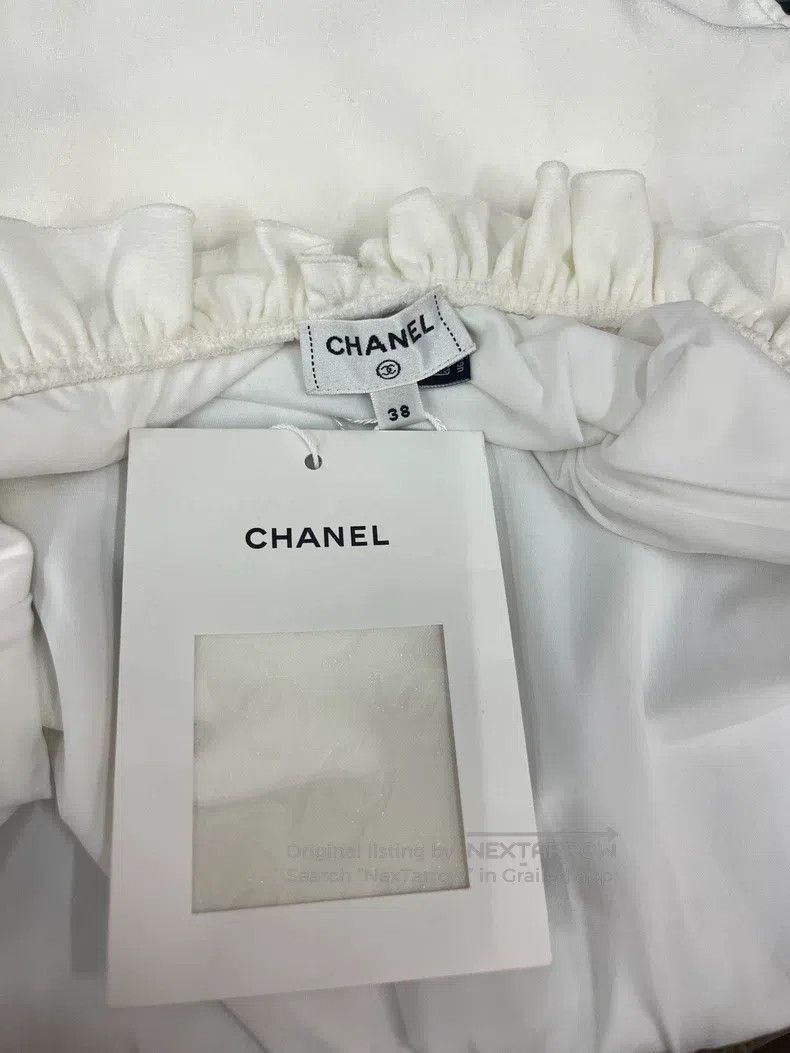 Chanel Chanel 23S white lace chain swimsuit Size 25" / US 0 / IT 36 - 4 Thumbnail