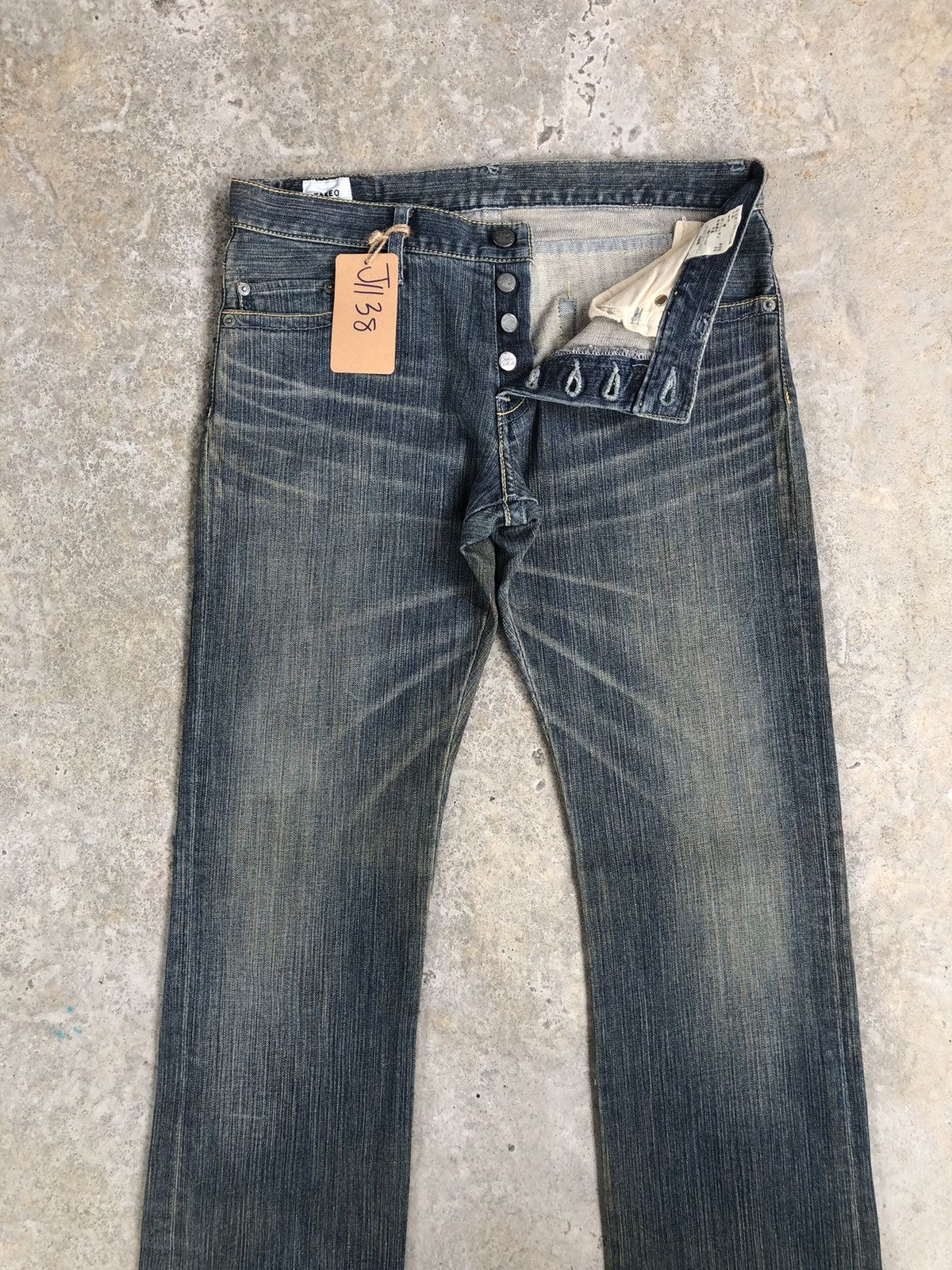 Who Decides War Japanese Takeo Kikuchi Flared Jeans Distressed Jeans Size US 31 - 3 Thumbnail