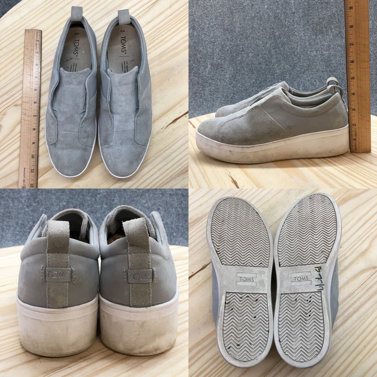 Toms TOMS Slip-On Sneaker Womens 9 Gray Amber Casual Comfort Suede Round Toe Platform Shoes Size US 9 / IT 39 - 8 Thumbnail