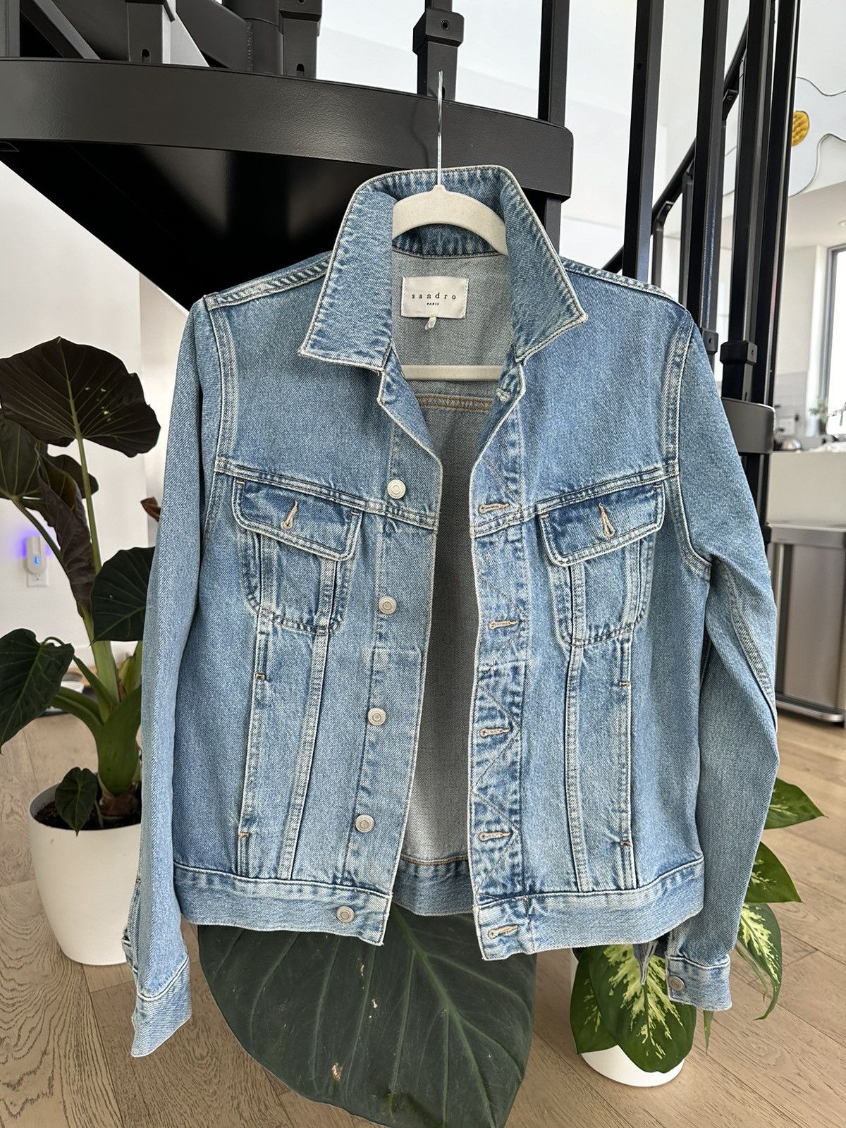 image of Sandro Classic Denim Jacket, Men's (Size Small)