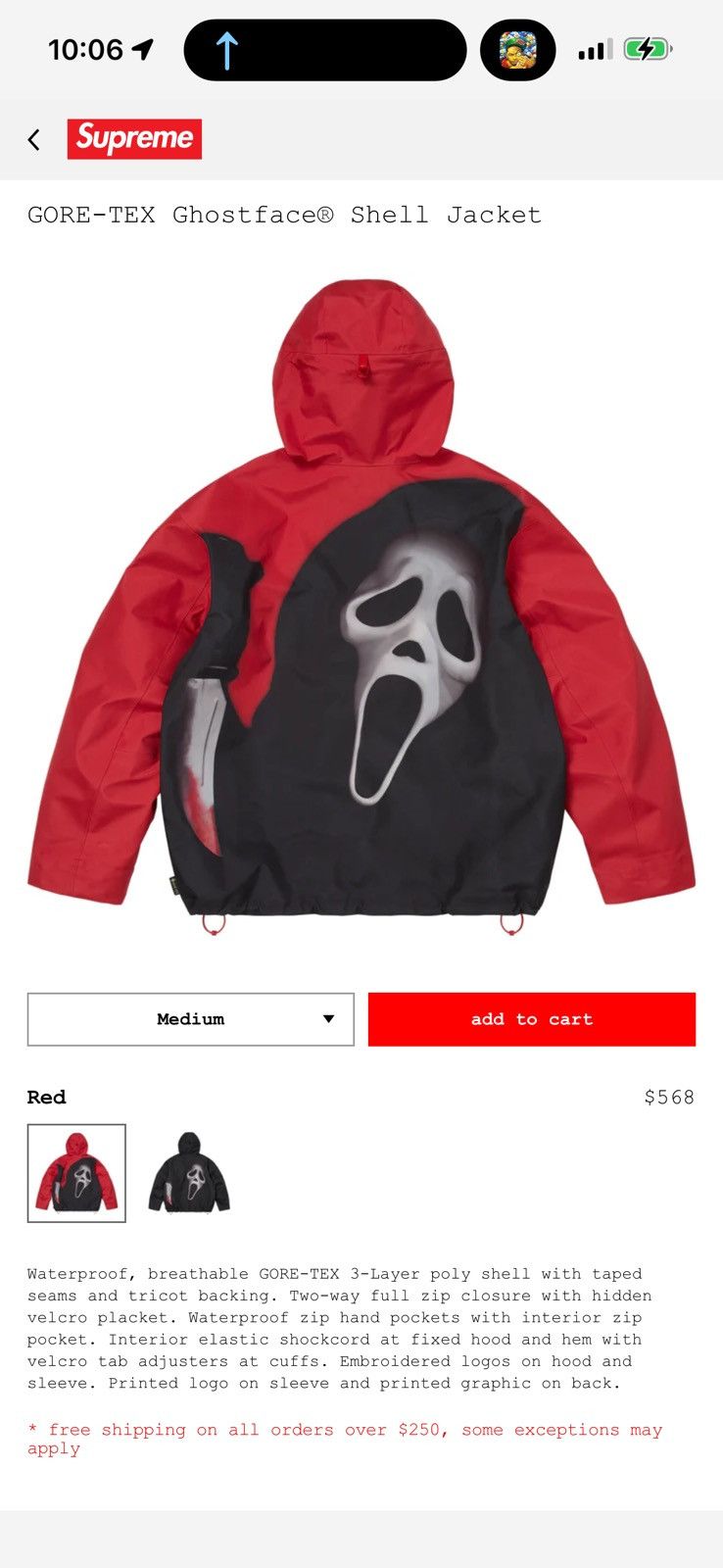 Supreme Supreme GORE-TEX Ghostface Shell Jacket Size US XXL / EU 58 / 5 - 1 Thumbnail
