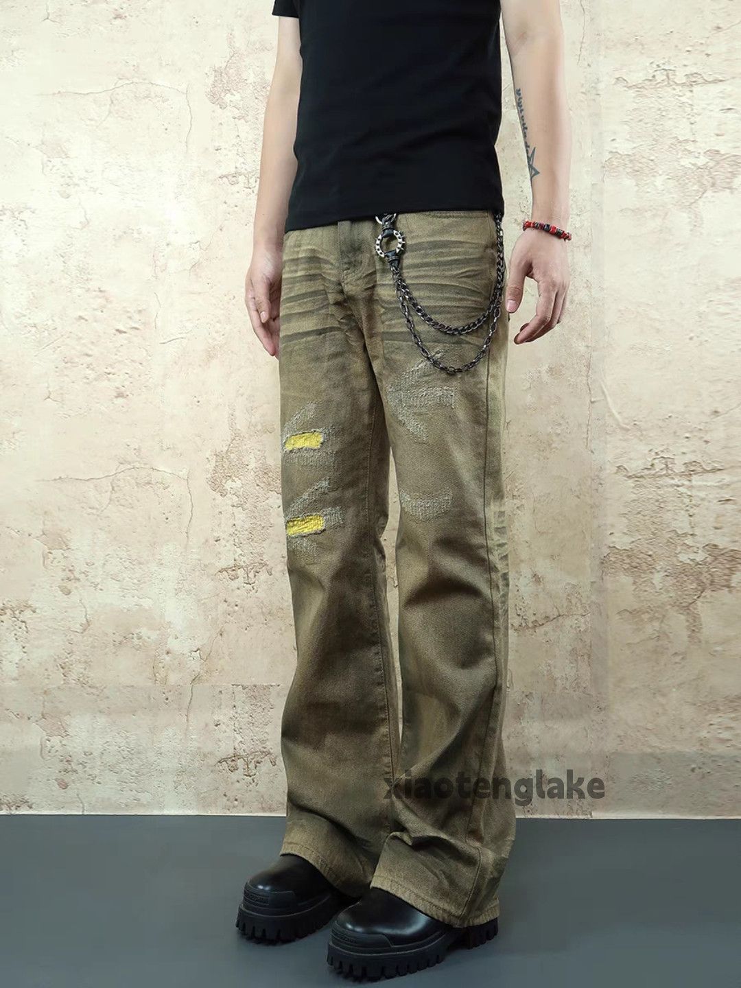 Jean × Vintage washed faded stain loose damaged grunge stain jeans Size US 28 / EU 44 - 5 Thumbnail