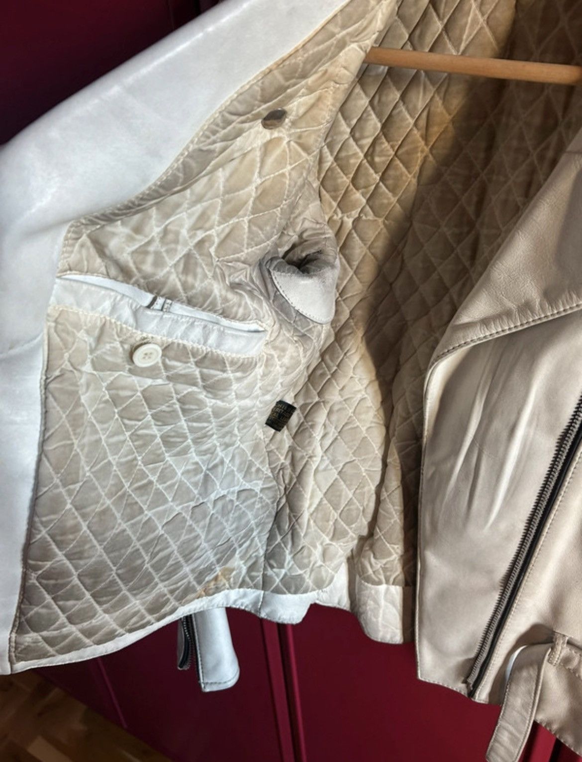 Hein Gericke White leather biker jacket Size S / US 4 / IT 40 - 6 Thumbnail