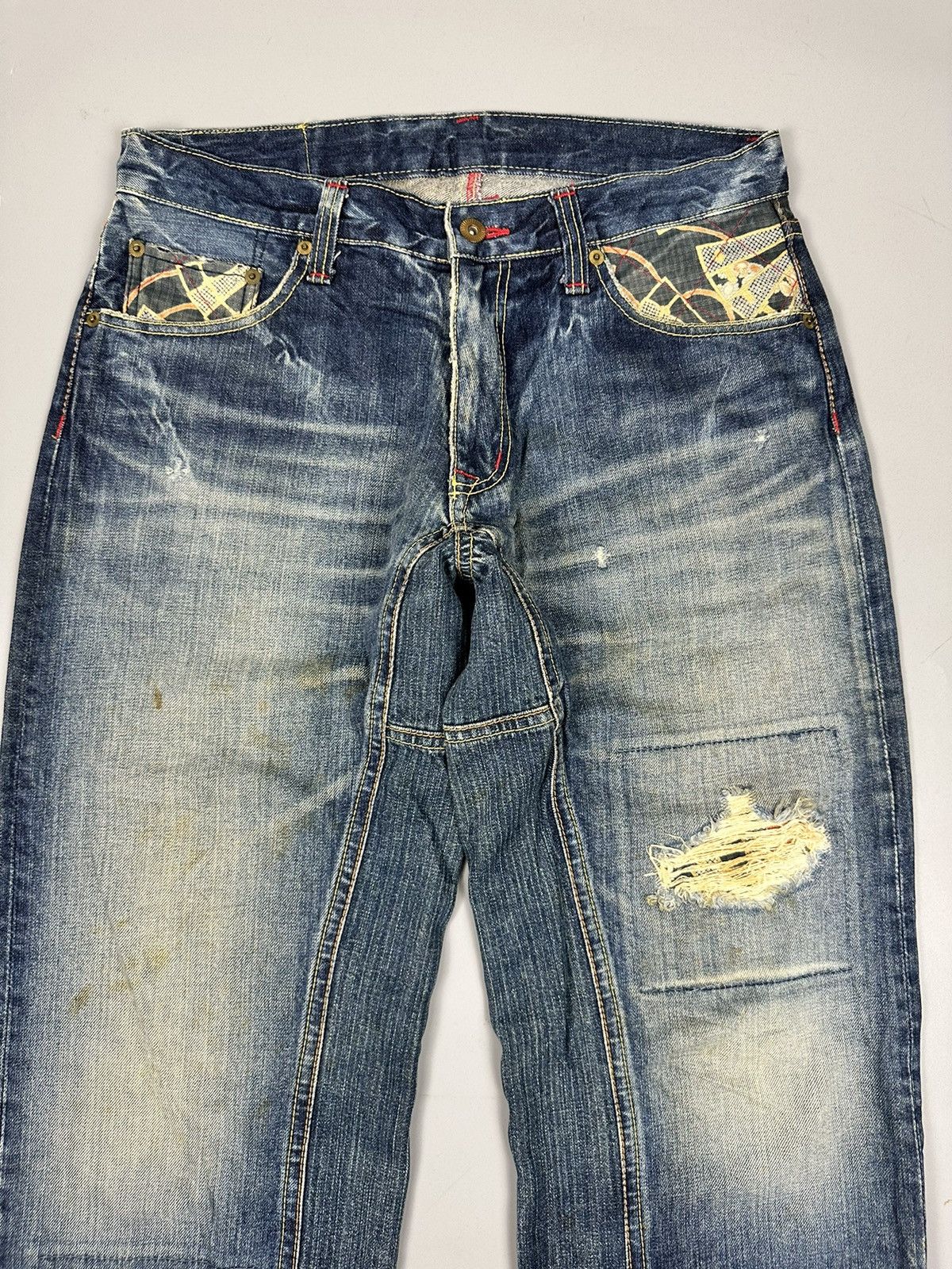 Eternal Distressed Vintage Eternal Japanese Arts Whiskered Denim Size US 33 - 5 Thumbnail