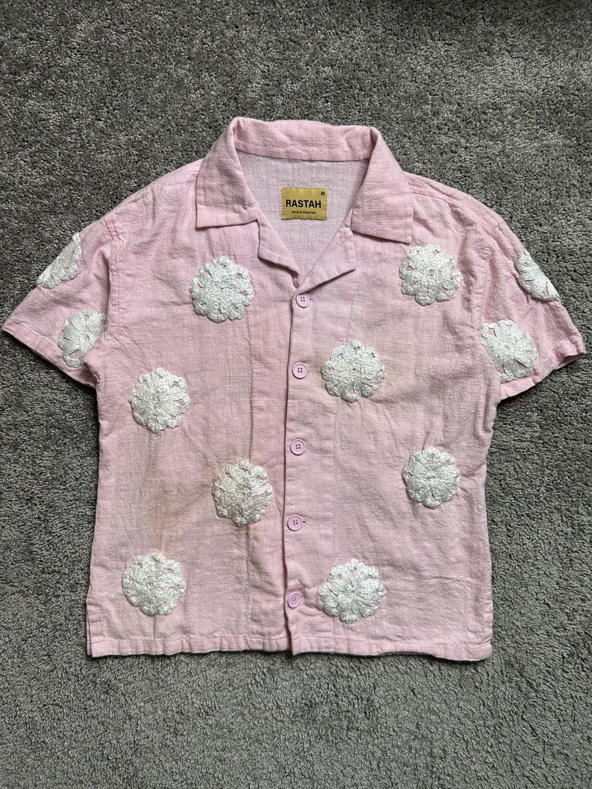 Rastah Hand Embroidered Flower Child Button Up Bieber
