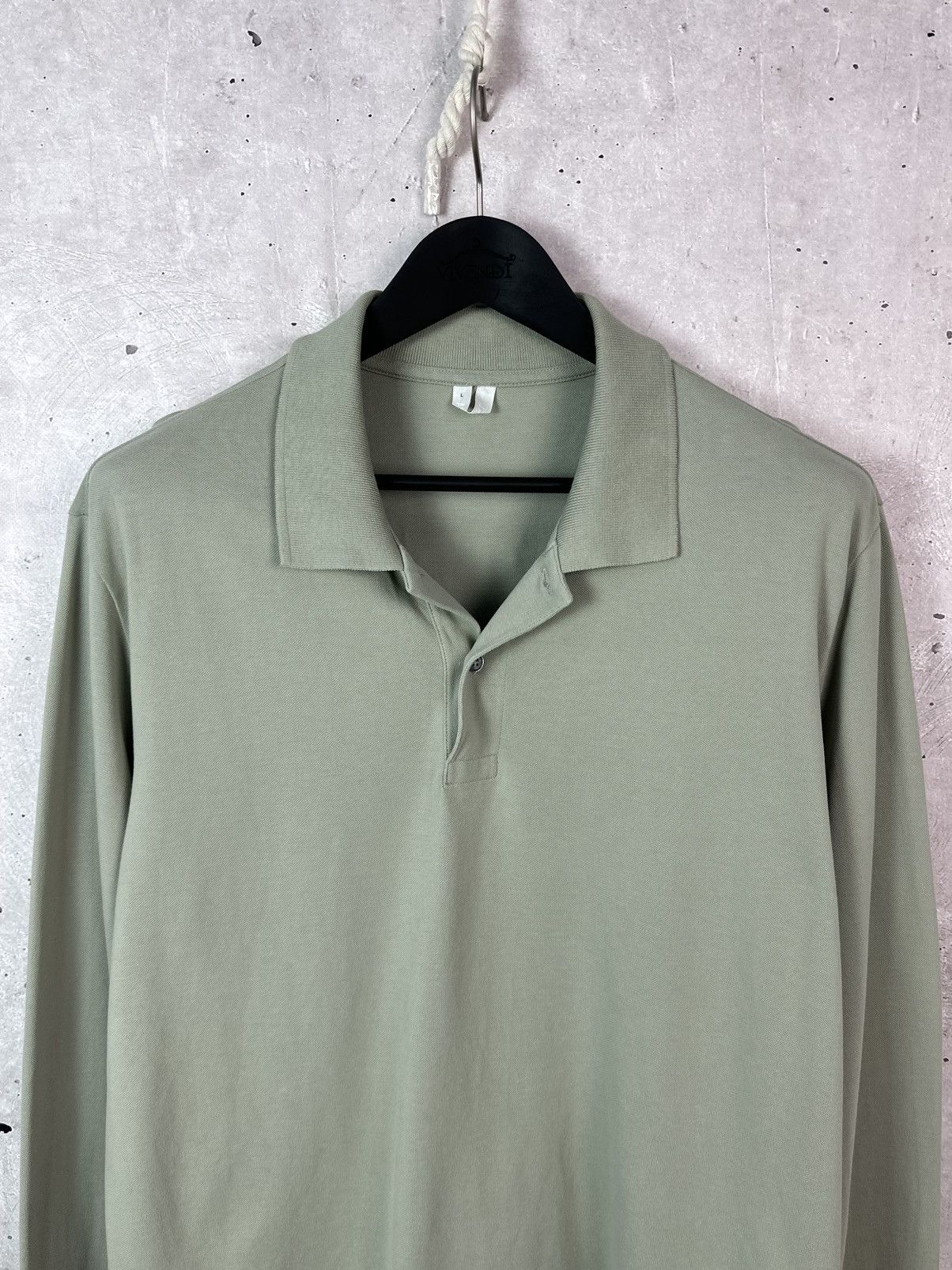 Arket Arket Light Green Cotton Long Sleeve Men’s Polo Size US L / EU 52-54 / 3 - 2 Thumbnail