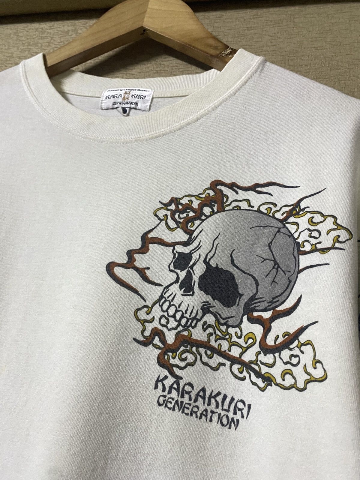 Japanese Brand KARAKURI TAMASHII GENERATION Skull Sukajan Japan Tshirt Size US M / EU 48-50 / 2 - 3 Thumbnail