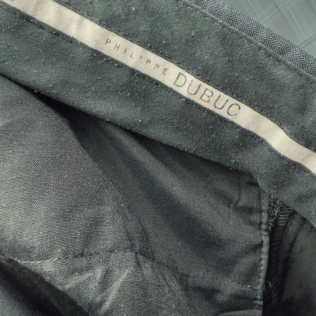 Philippe Dubuc PHILIPPE DUBUC Plaid Dark Gray Blazer Pants Suit Size 38R Size 38R - 7 Thumbnail