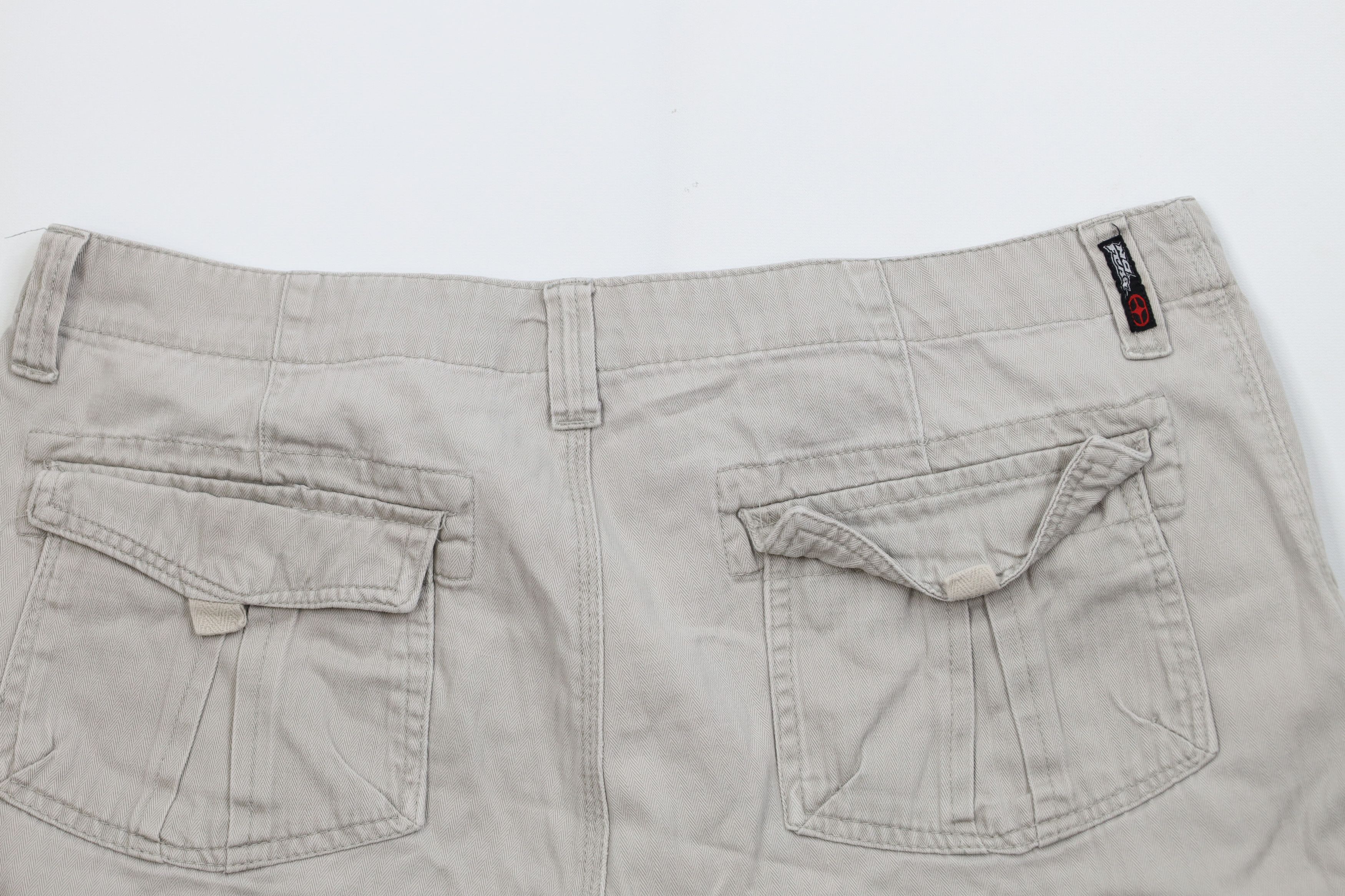 No Fear Vintage 90s Y2K No Fear Herringbone Baggy Cargo Shorts Gray Size US 38 / EU 54 - 11 Thumbnail